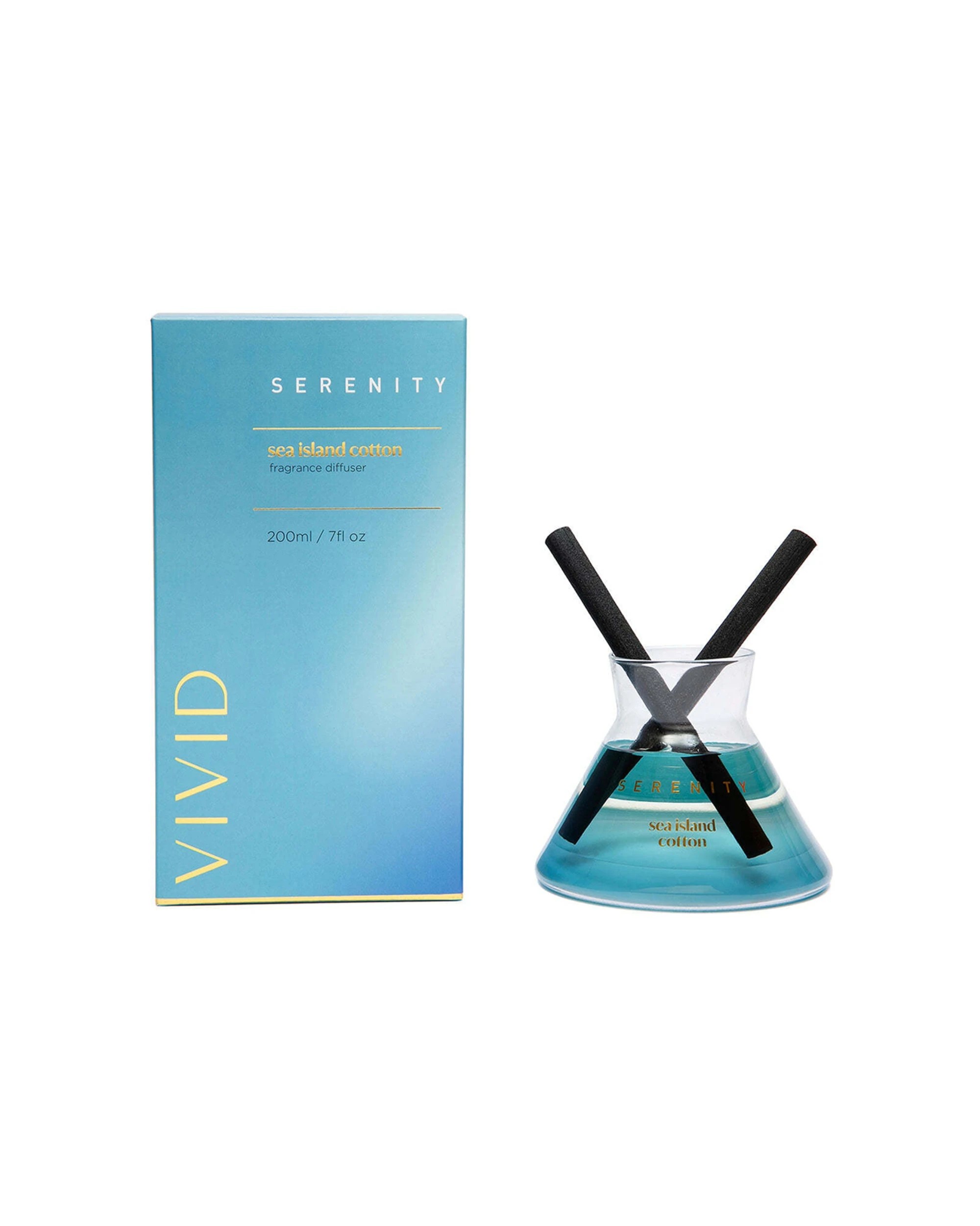 1 Serenity Vivid Reed Diffuser Sea Island Cotton Scent 200ml - Blue, 1 of 1