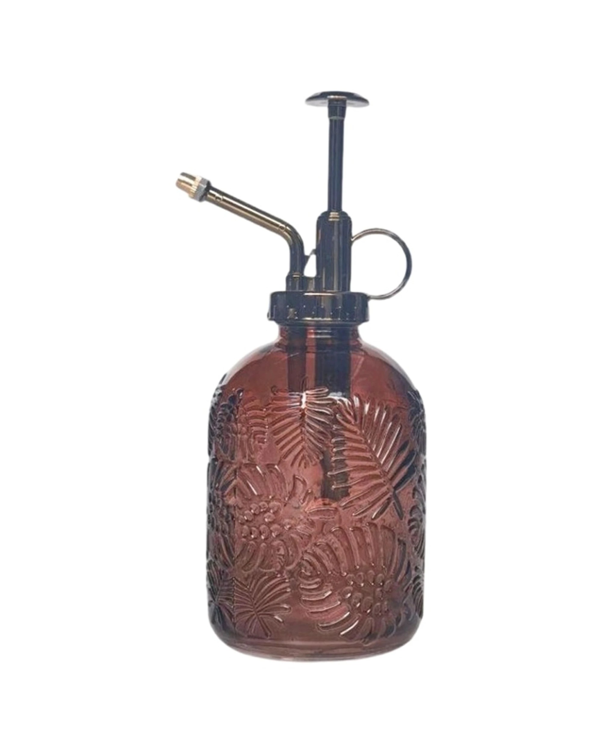 1 Urban Products Tropical Glass Water Mister Decorative Bottle 20cm Metal - Pink, 1 of 1