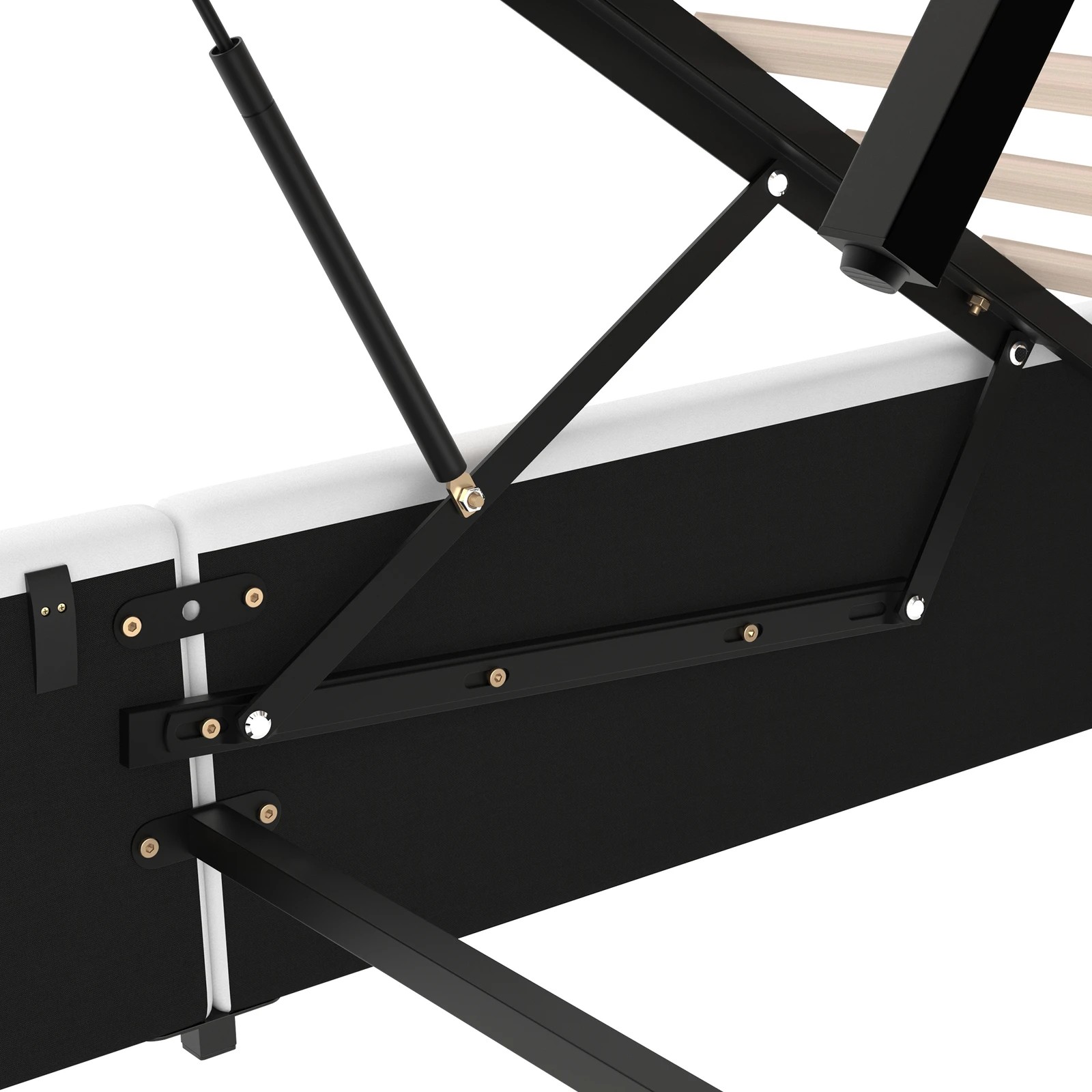 8 Alfordson Bed Frame King Single Gas Lift Storage Base Wooden Milton - White, 8 of 10