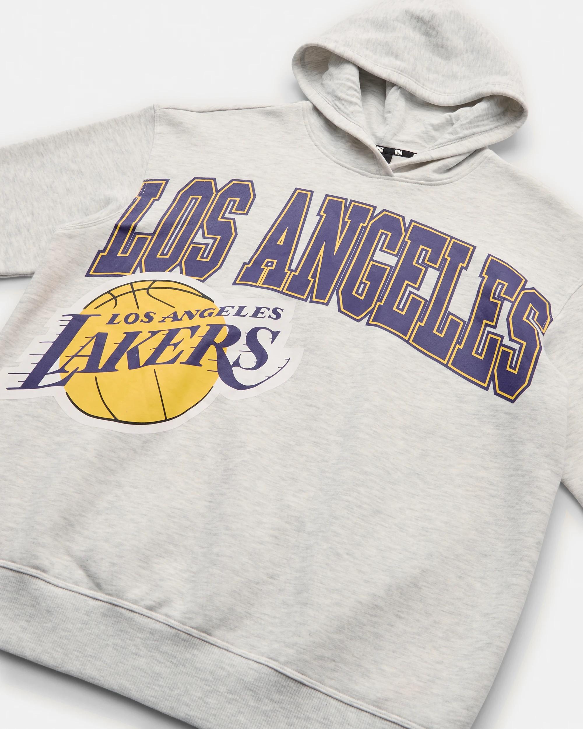 3 Official NBA Adult Lounge Hoodie WHITE MARLE LAKERS, 3 of 4