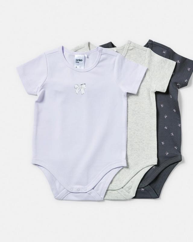 3 Pack Short Sleeve Print Bodys