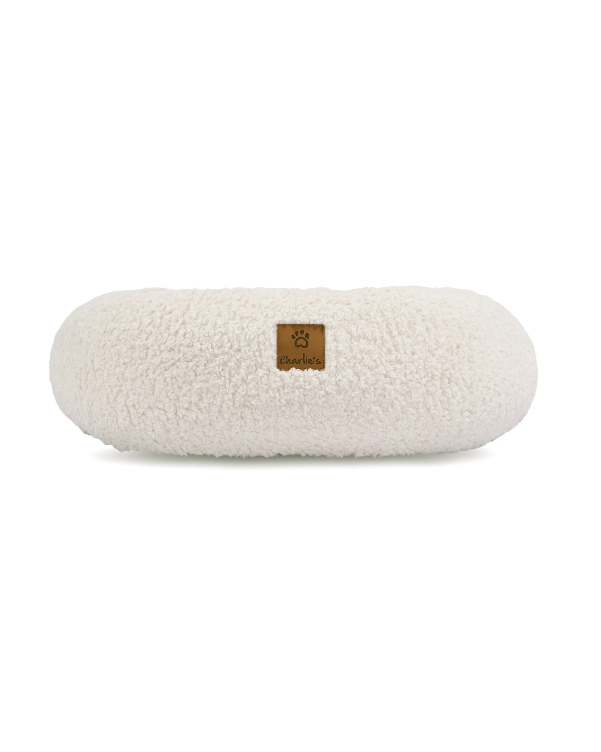 9 Charlie's Teddy Fleece Round Calming Dog Bed Large - Cream, 9 of 9
