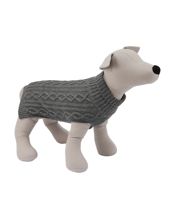 Pet Cable Knit Jumper - Small, Grey