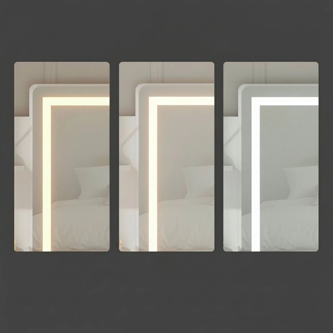 6 Artiss Dressing Table Set Stool Led - White, 6 of 8