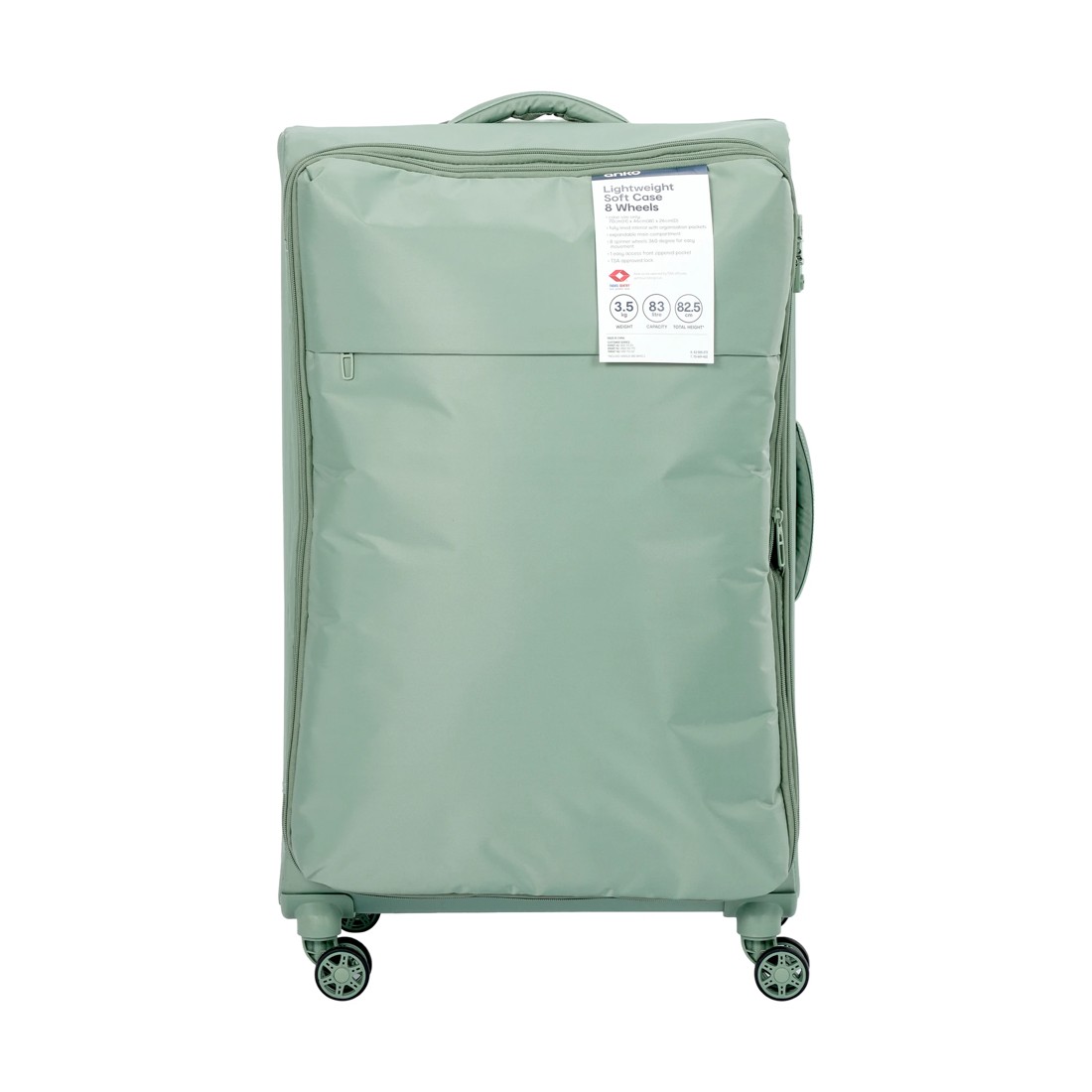 8 70cm 8 Wheels Lightweight Soft Case - Sage, 8 of 8