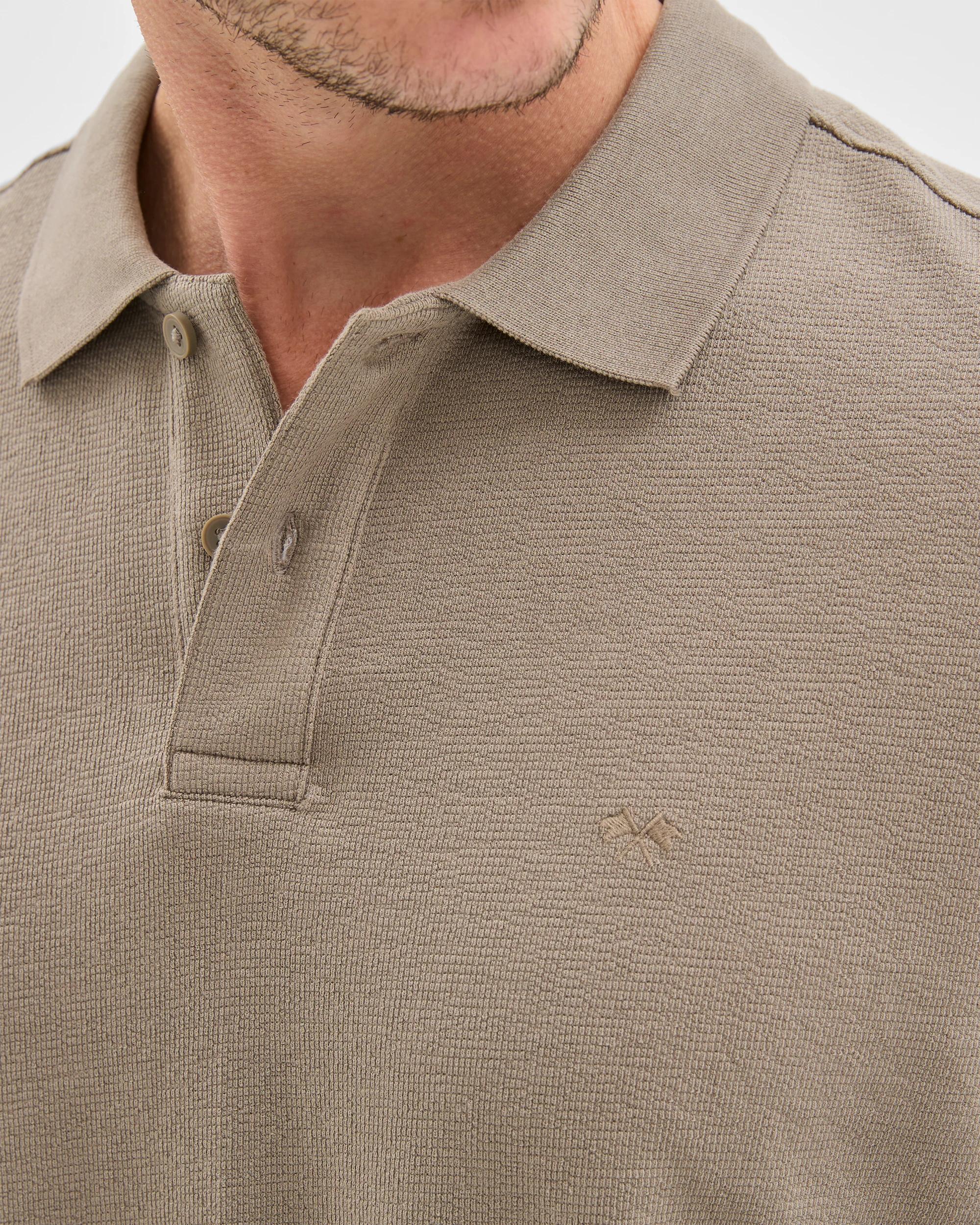 6 Target Man Australian Cotton Blend Boucle Polo Top MUSHROOM, 6 of 7