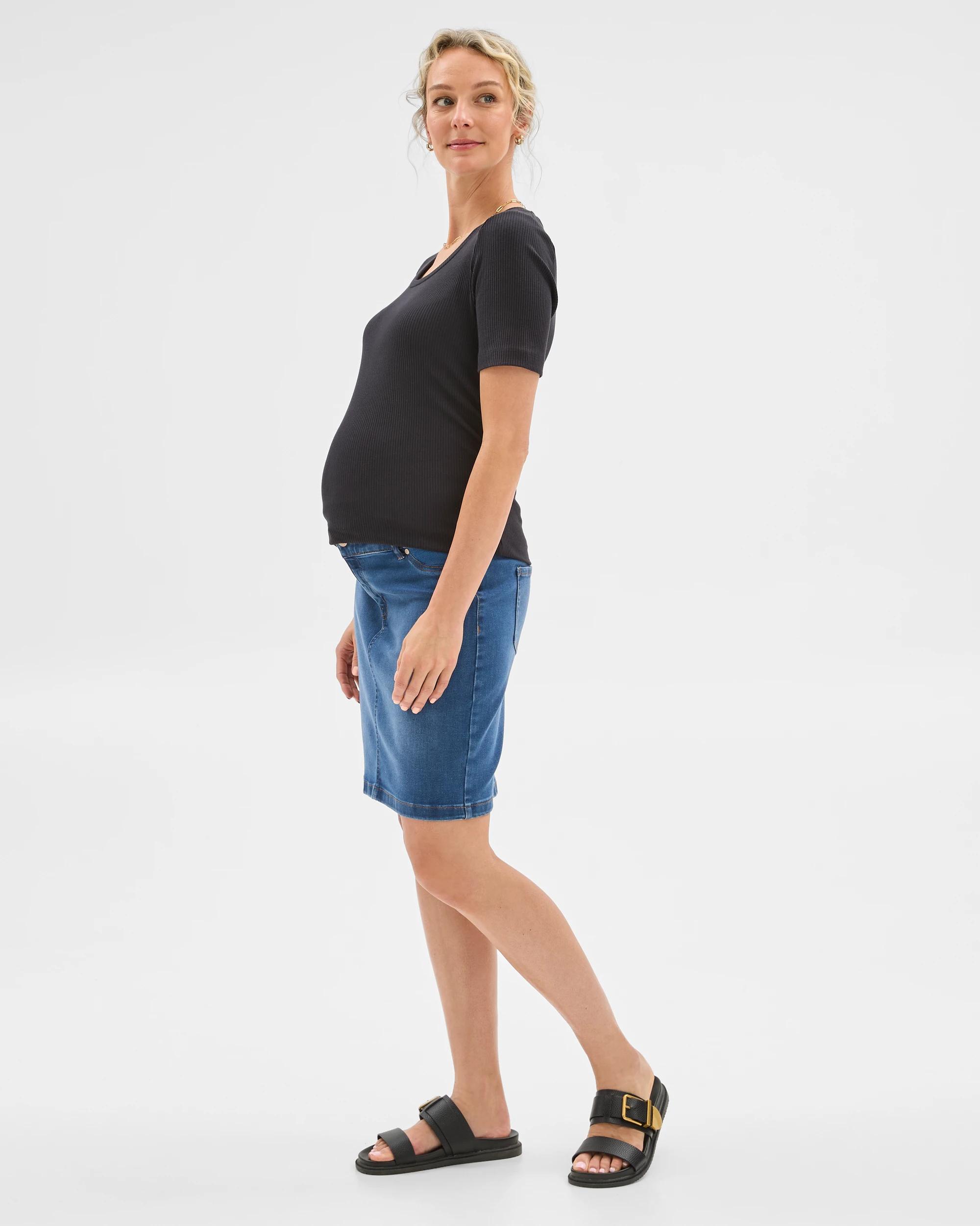 2 Target Maternity Denim Mini Skirt MEDITERRANEAN BLUE, 2 of 6