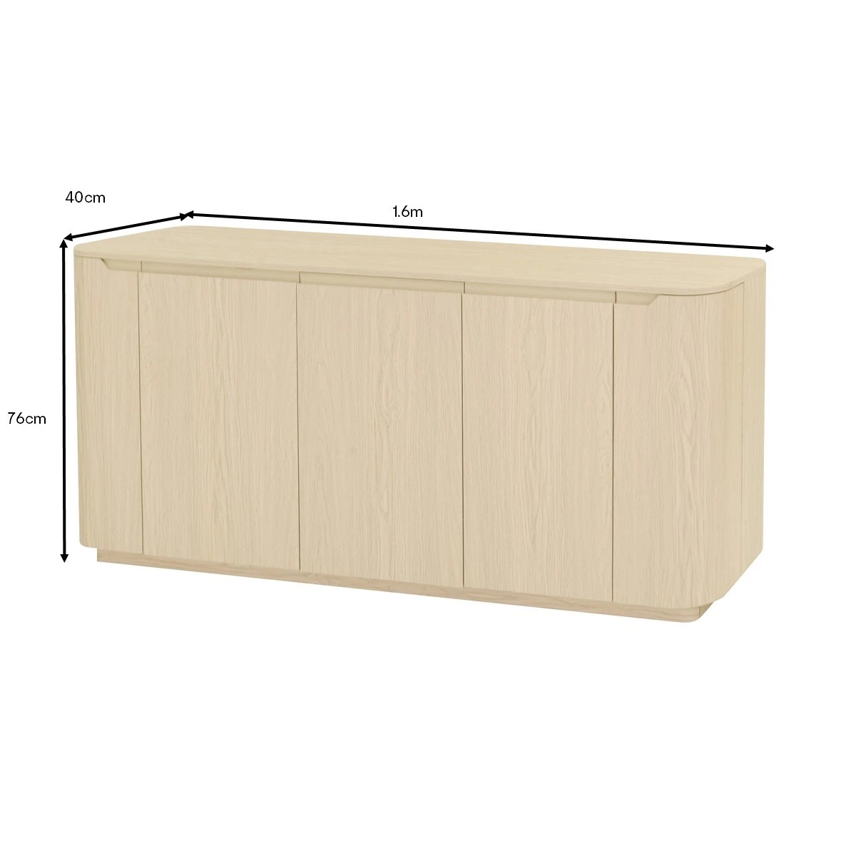 7 Miles 5 Door Sideboard - Light Oak, 7 of 7
