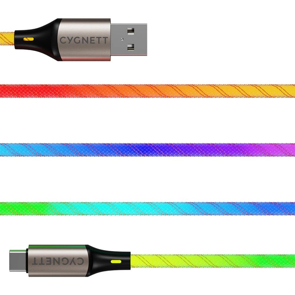 3 Cygnett Illuminate USB-C to USB-A 1.2m Light Up Cable, 3 of 6