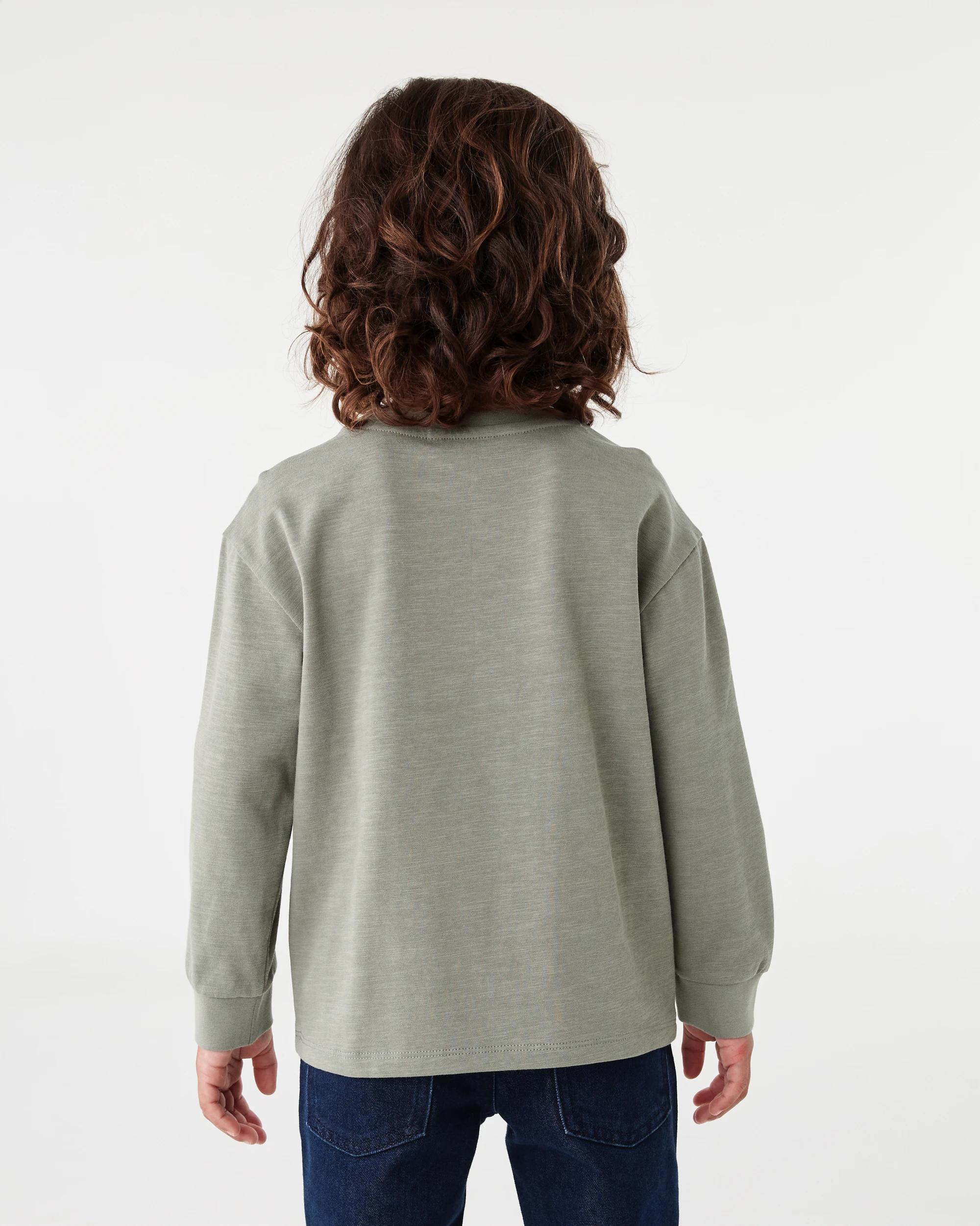 2 Long Sleeve Textured T-shirt Mnr Khk, 2 of 6