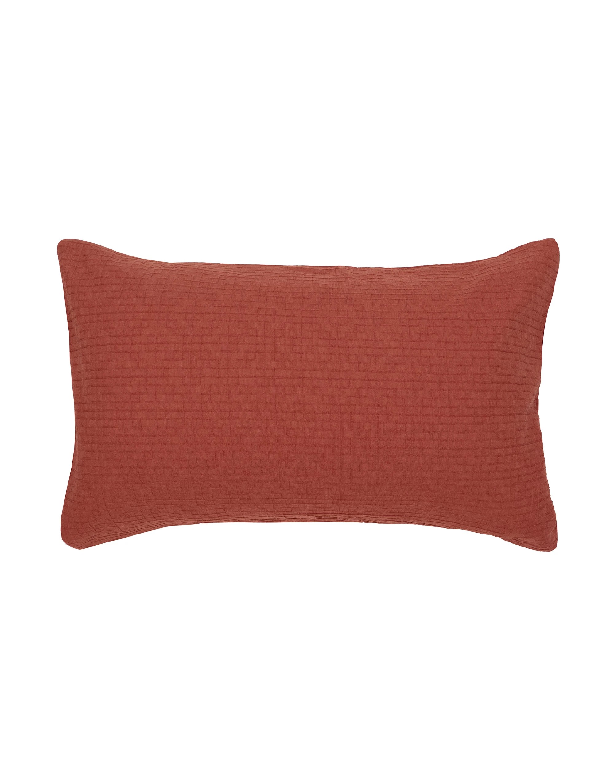 2 Bambury Trellis Jacquard Cotton-Polyester Blend  Easy Care Machine Washable  Quilt Cover Set  Brick - Queen Bed - Red, 2 of 4
