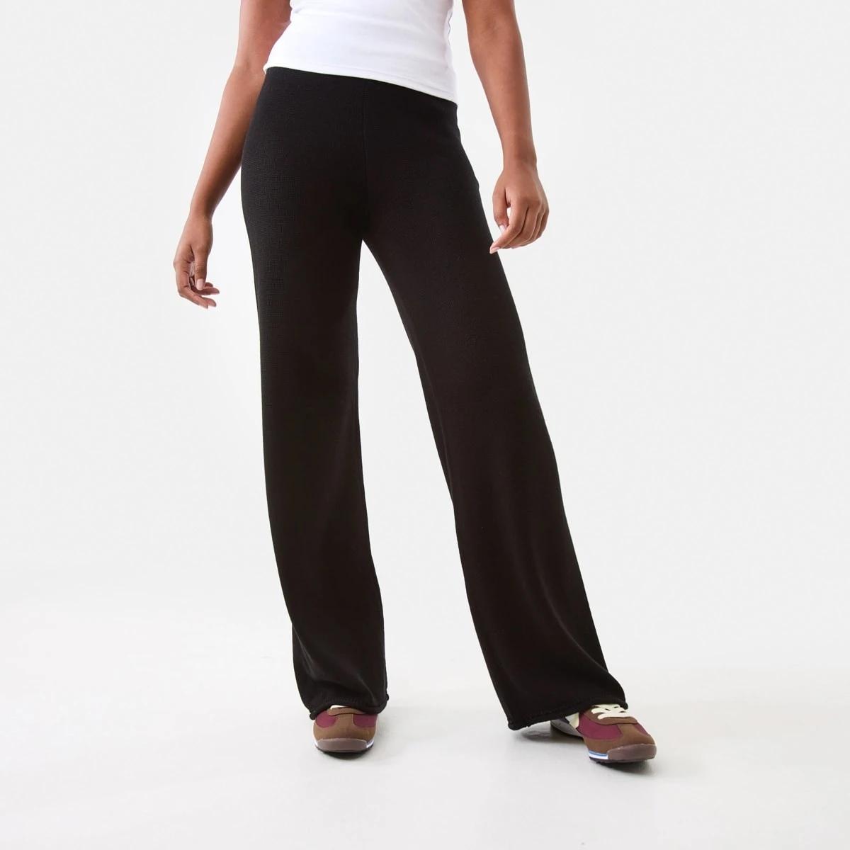 1 Rolled Up Hem True Knit Pants Black, 1 of 6