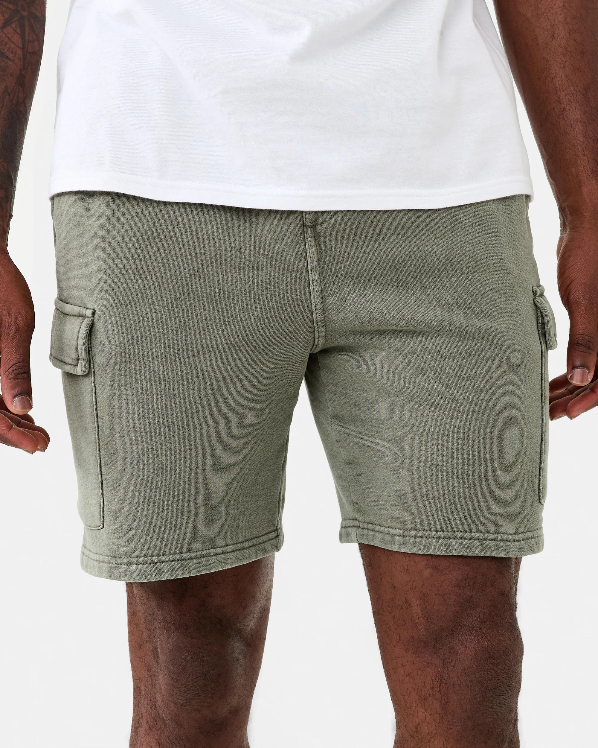 1 Washed Cargo Knit Shorts Grn Smkolv, 1 of 7