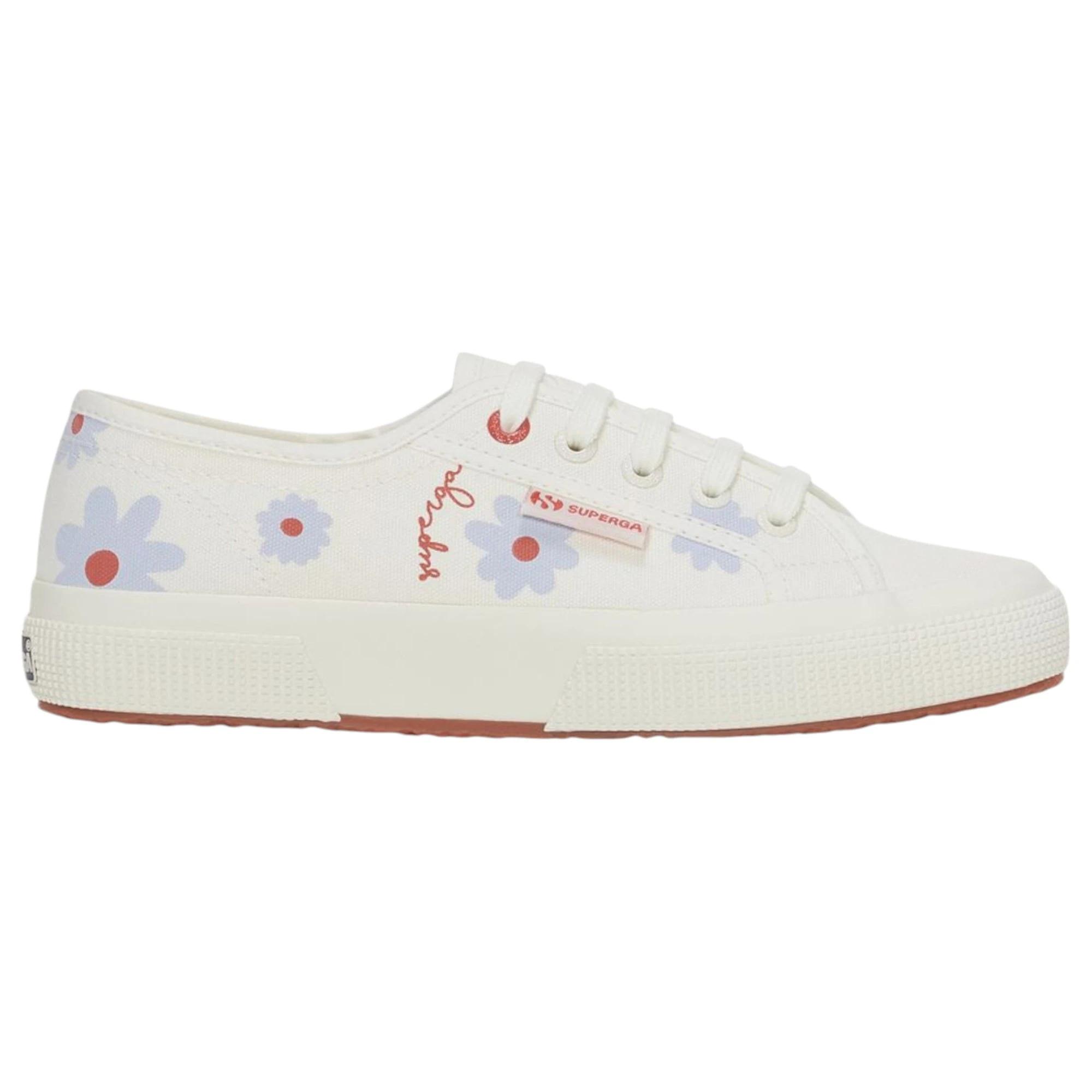 2 Superga Unisex 2750 Daises Print White Casual Shoes WHITE, 2 of 5