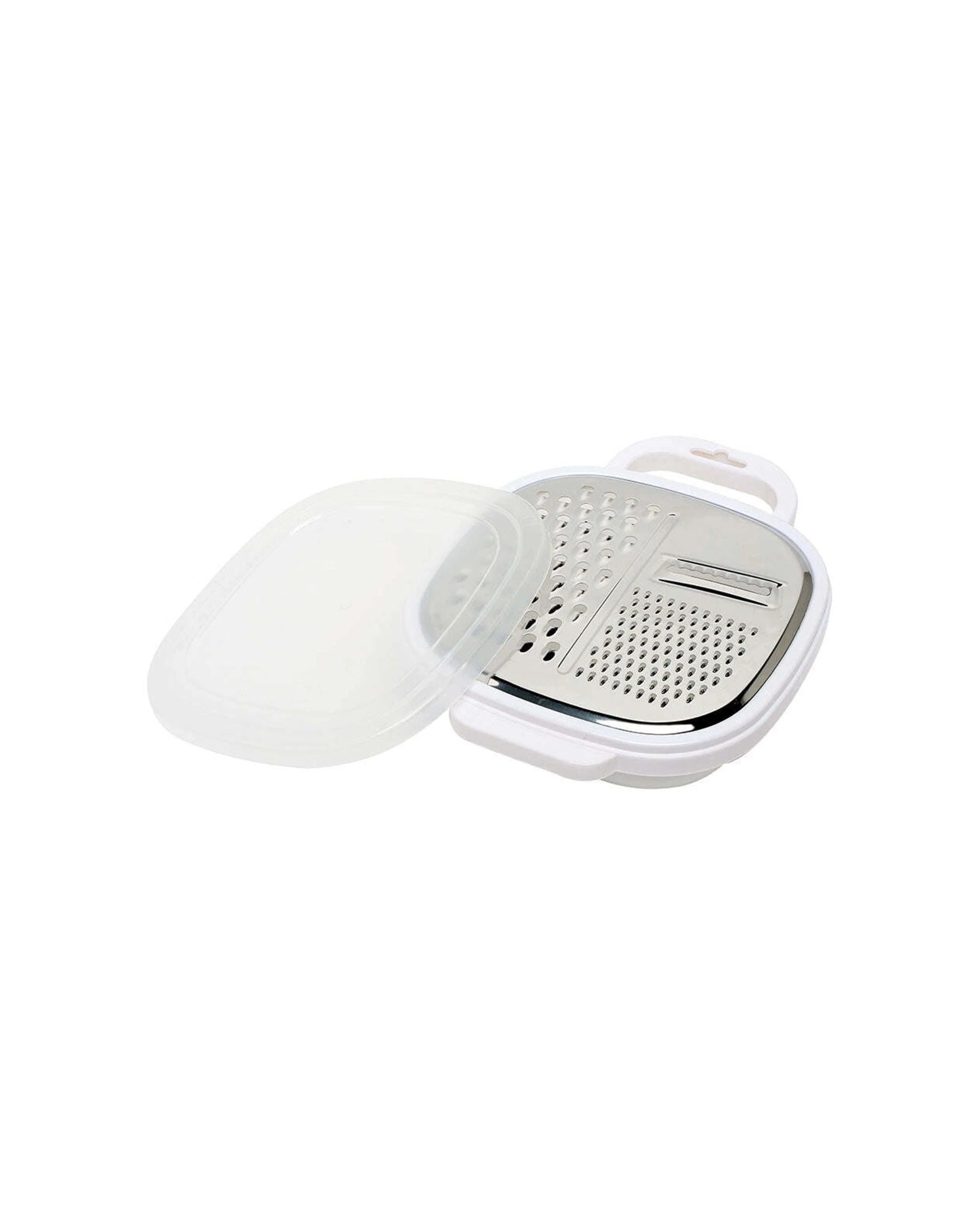 1 Wiltshire 2-in-1 Compact Stainless Steel Grater & Storer - Plain, 1 of 2