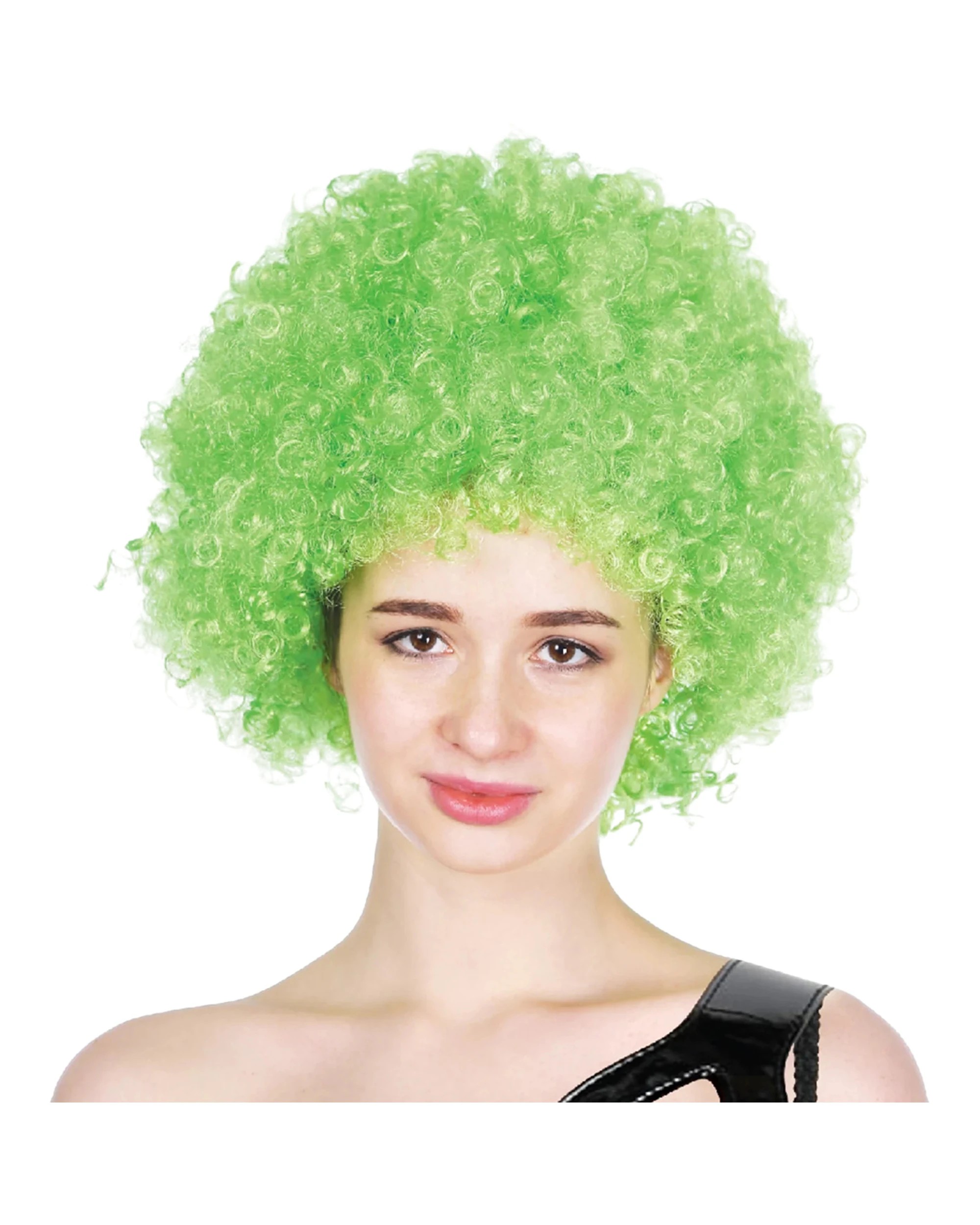 1 Partyrama Lime Afro Wig - One Size - Green, 1 of 2