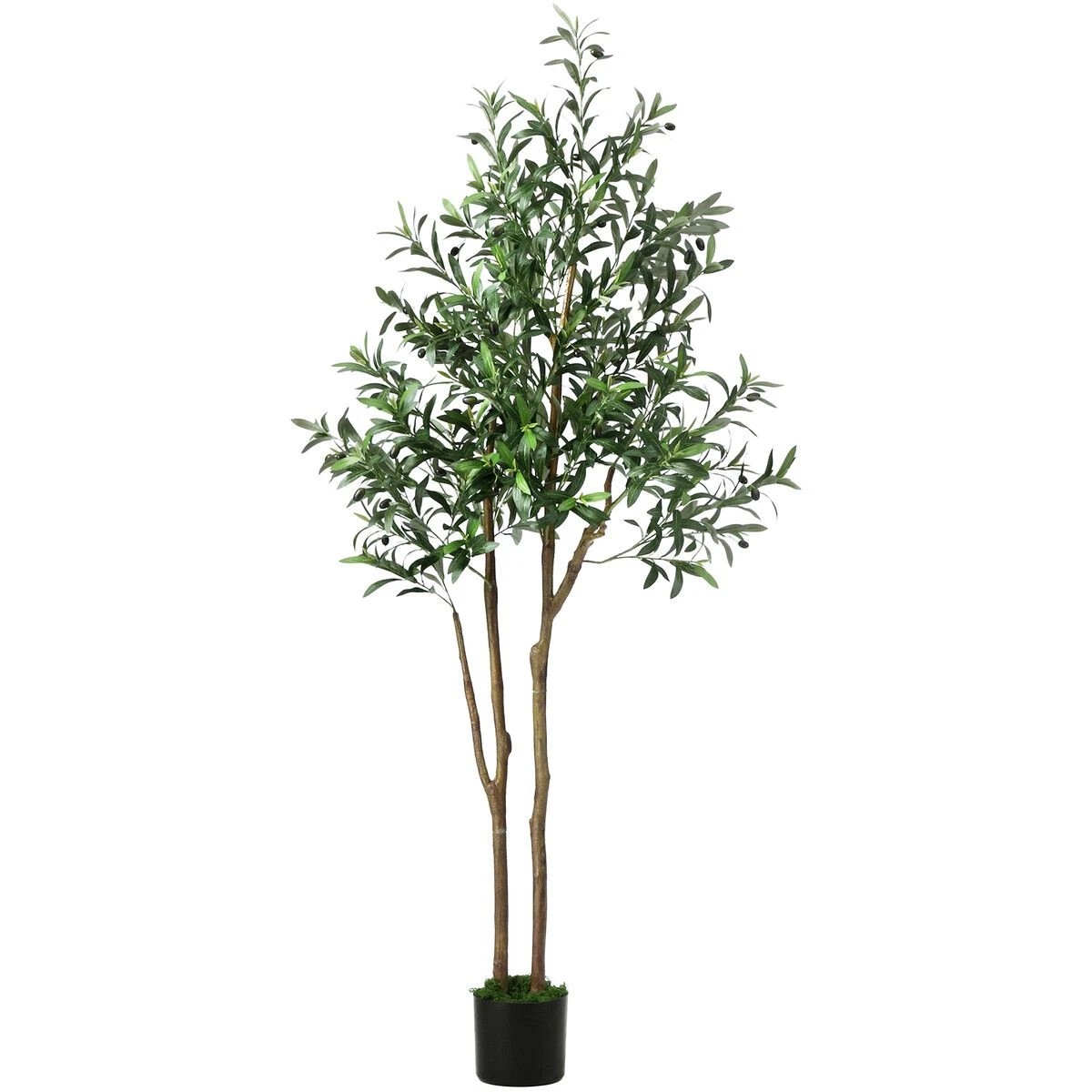 1 AUSWAY Artificial Olive Tree Plant Pot 180cm Tall Imitation Green Fake Faux, 1 of 5
