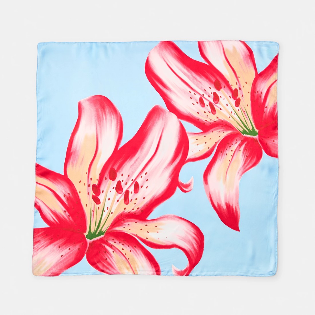 1 Oversize Floral Hair Scarf - Blue, Red and Gree, 1 of 6