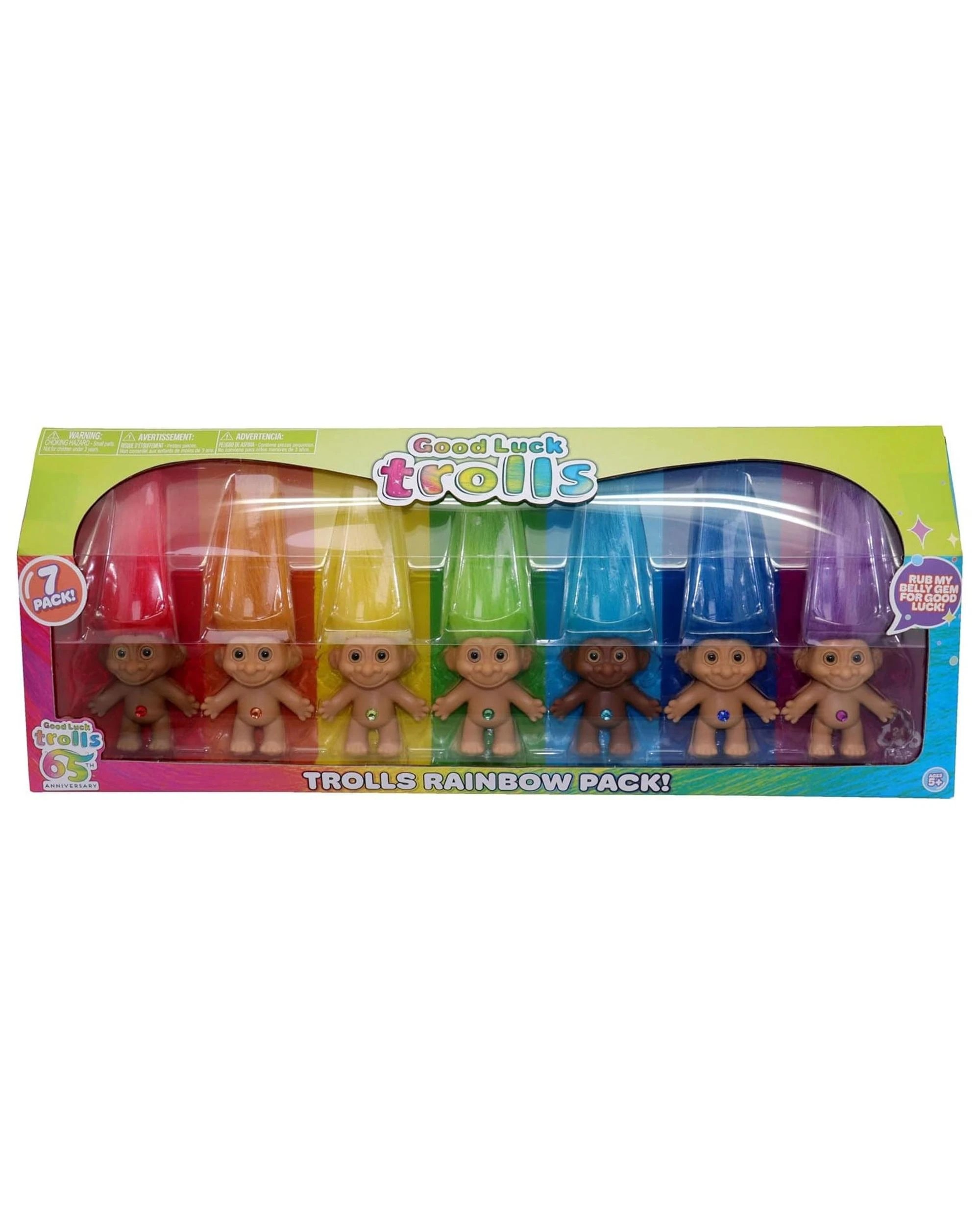 1 Good Luck Trolls 65th Anniversary Trolls Rainbow 7 Pack, 1 of 7