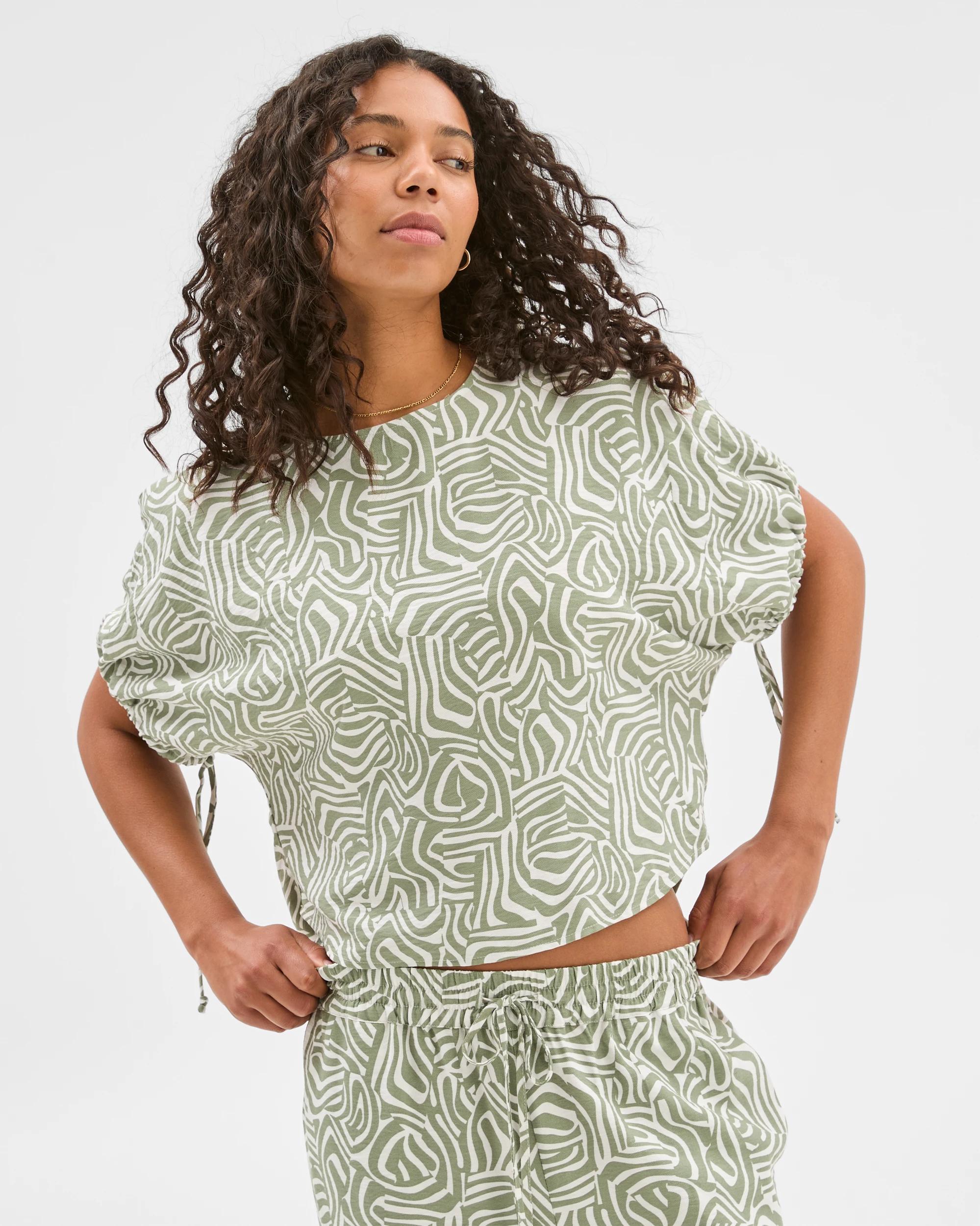 2 Target Tie Sleeve Blouse ABSTRACT PRINT, 2 of 6