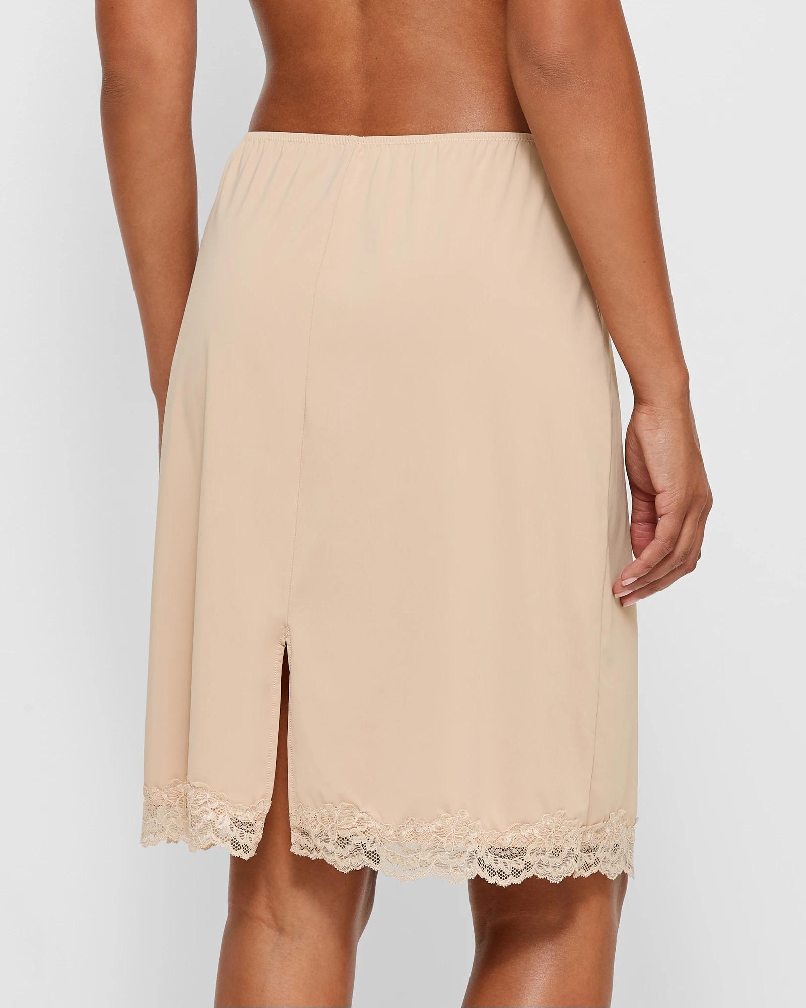 3 Target Luxe Smooth Touch Lace Trim Half Slip LATTE, 3 of 3