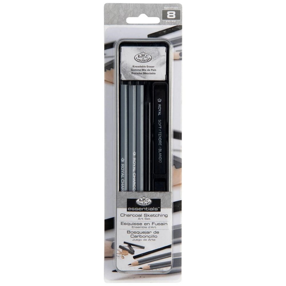 1 Royal & Langnickel Charcoal Sketch Tin 8 Piece, 1 of 5