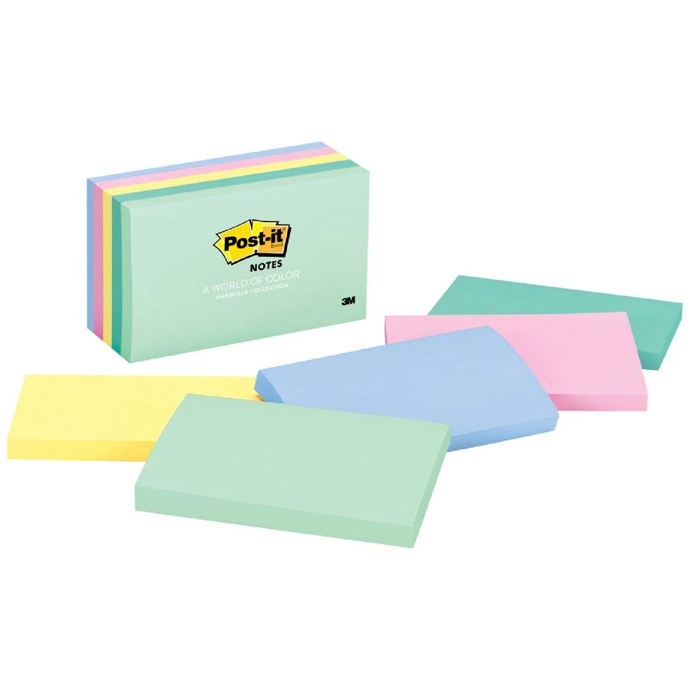 1 Post-it Notes 76 x 127mm Marseille 5 Pack, 1 of 2