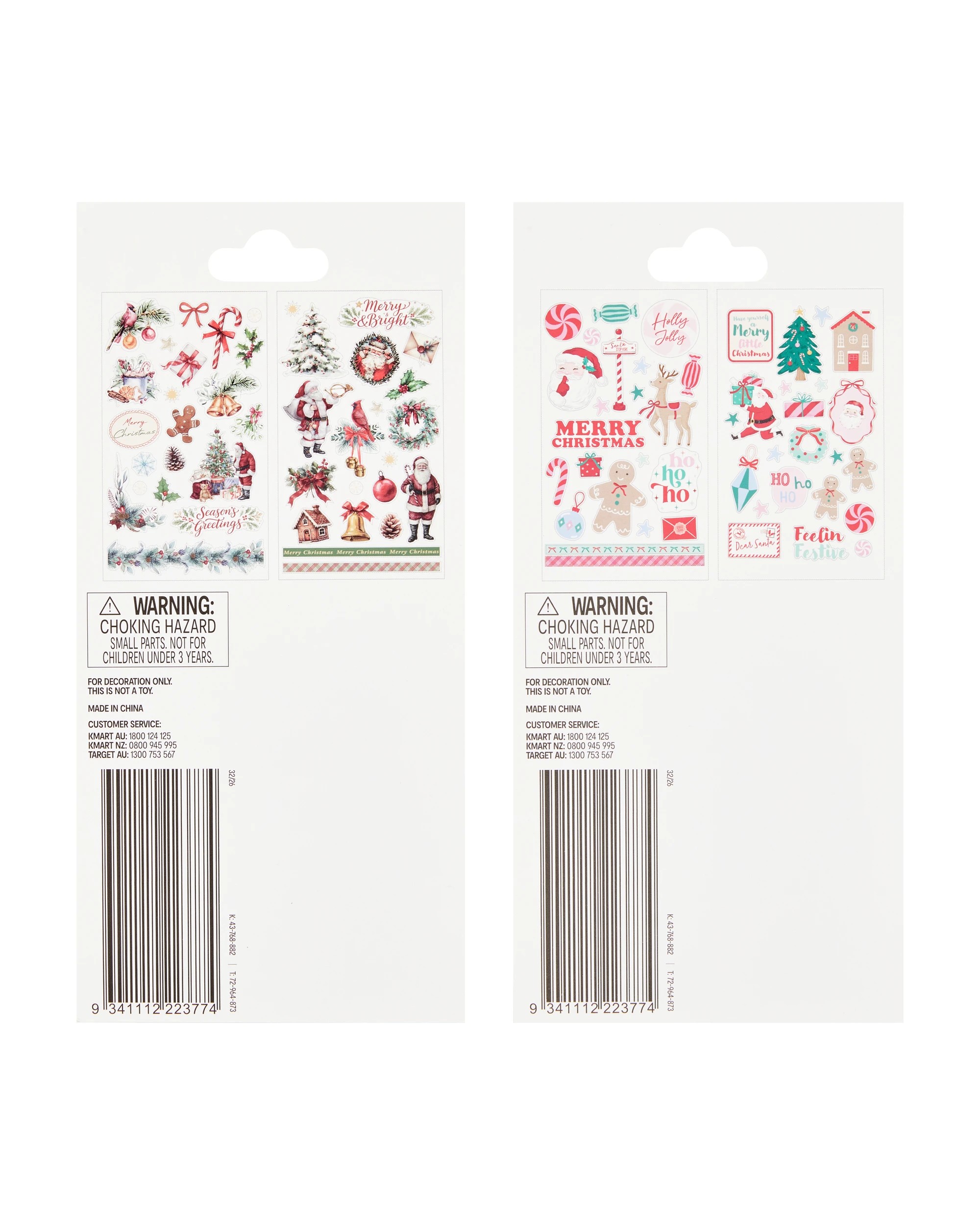 Christmas Craft Card Stickers - Assorted - Kmart