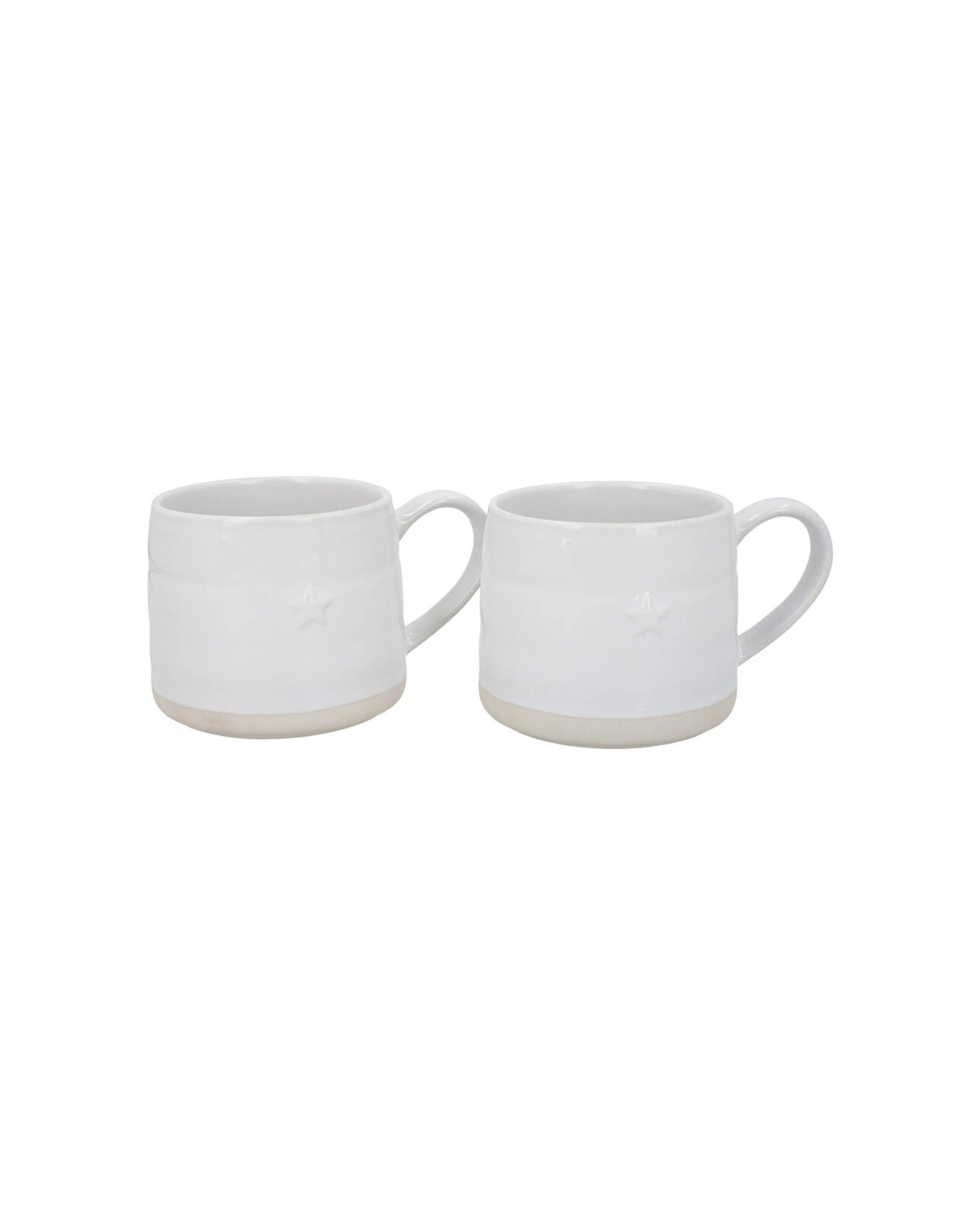 5 Mikasa Farmhouse 2pc Star Stoneware Mugs Set 380ml Durable Glossy Finish - White, 5 of 7