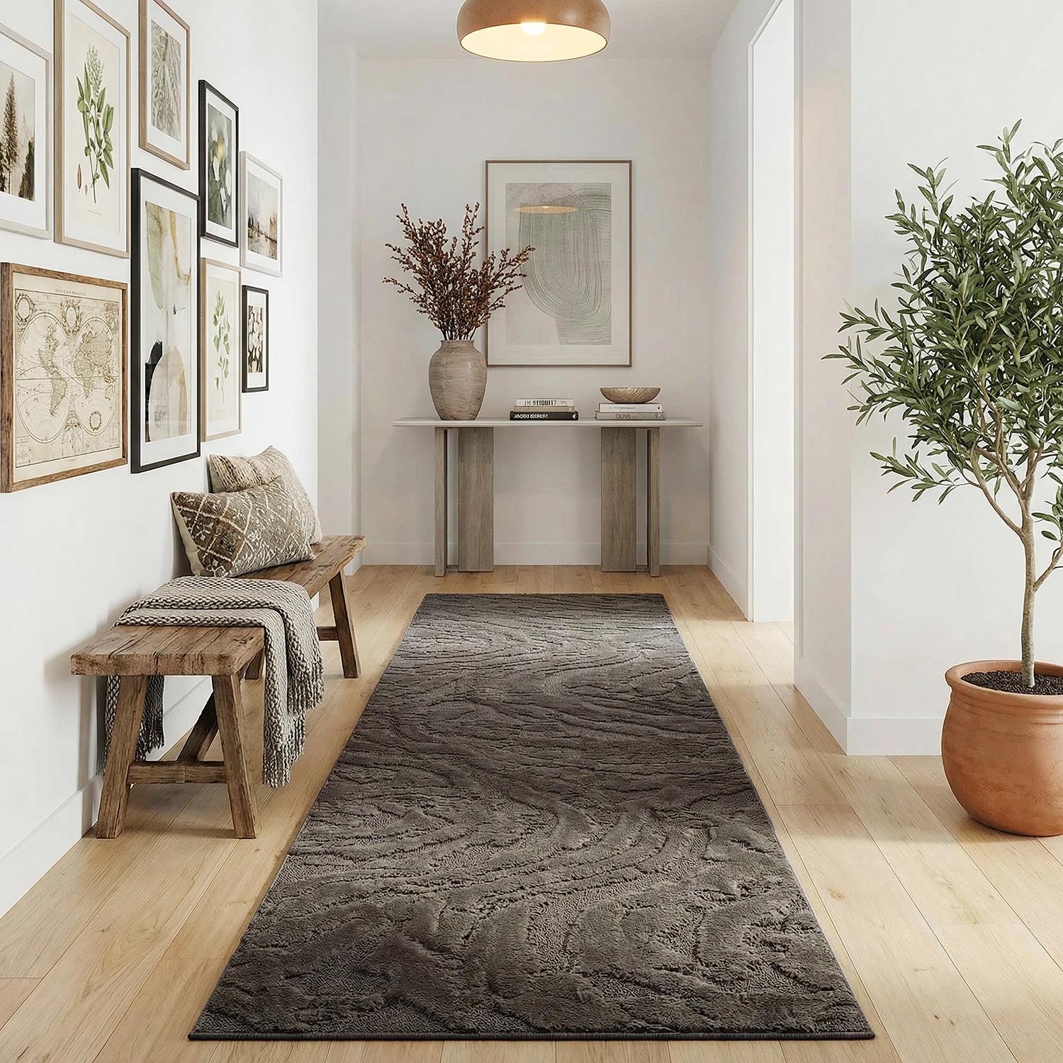 1 Common Ground Rugs Sanctuary Nyla 500x80cm - Extra Large Runner Rug - Brown, 1 of 7