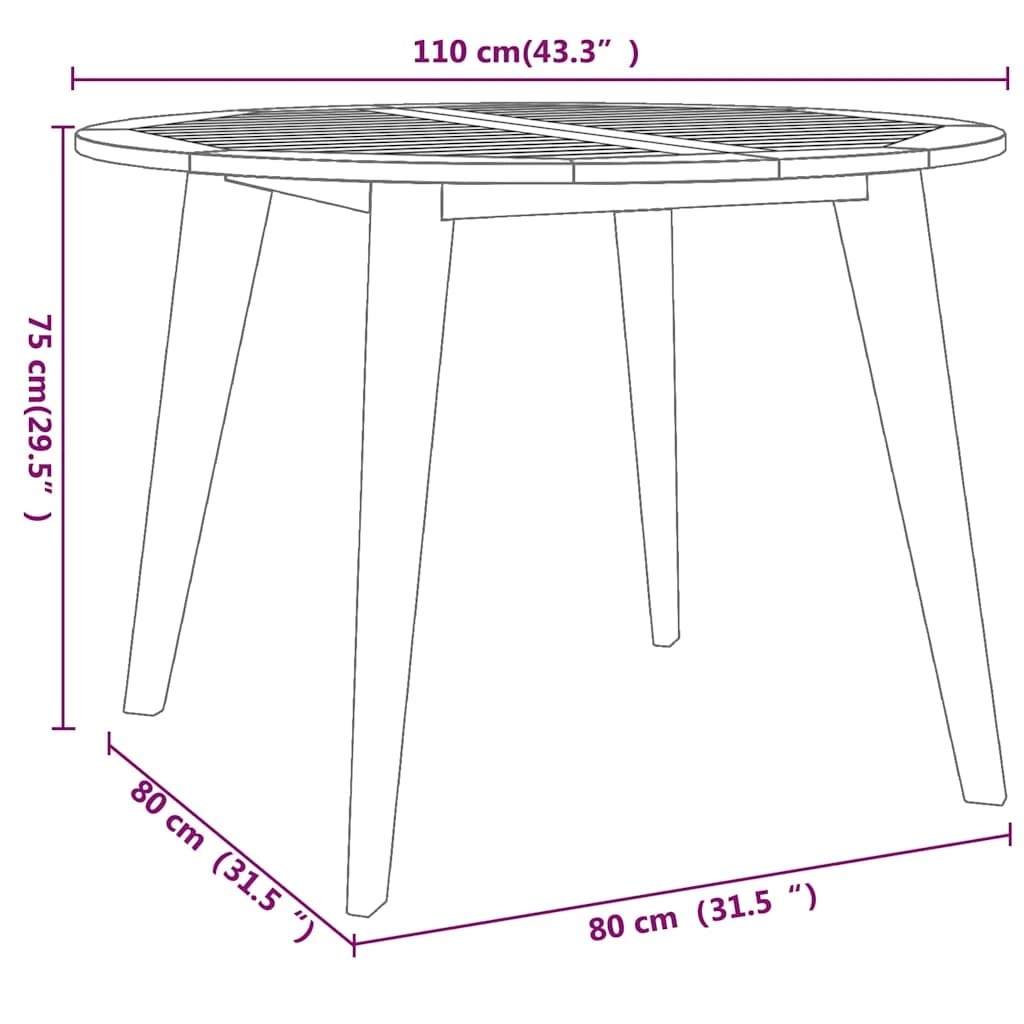 8 vidaXL Garden table Durable - Brown, 8 of 8