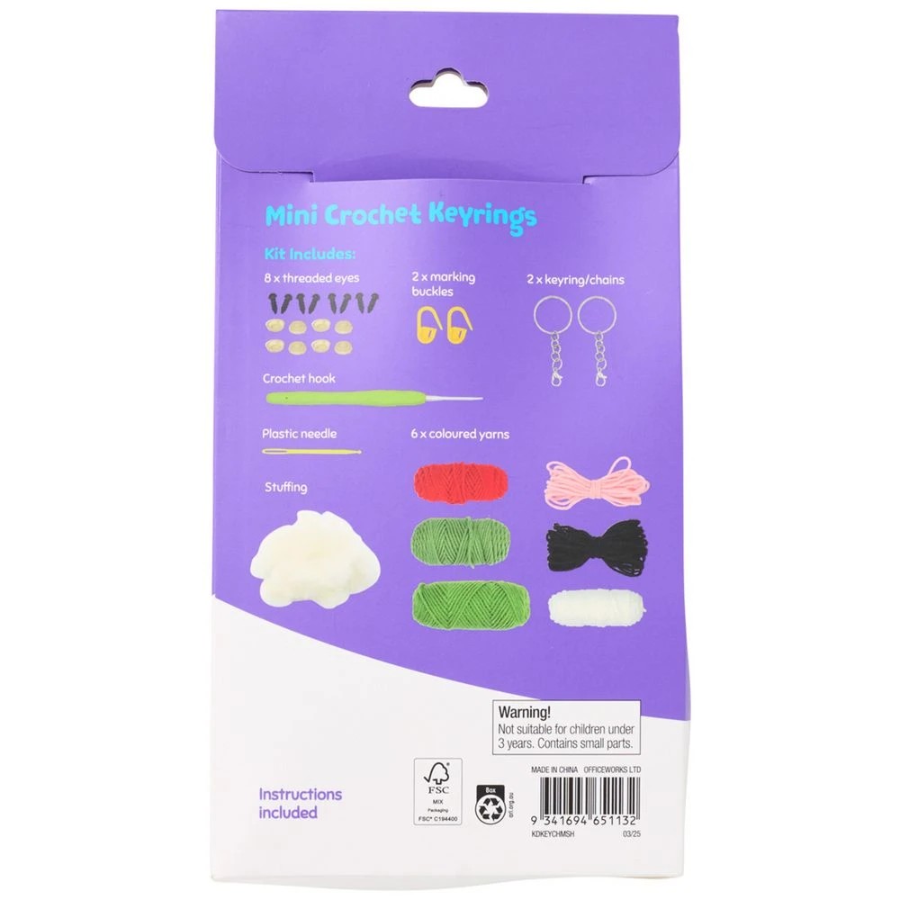 2 Kadink Crochet Key Rings Kit Mushrooms and Pods 2 Pack, 2 of 9