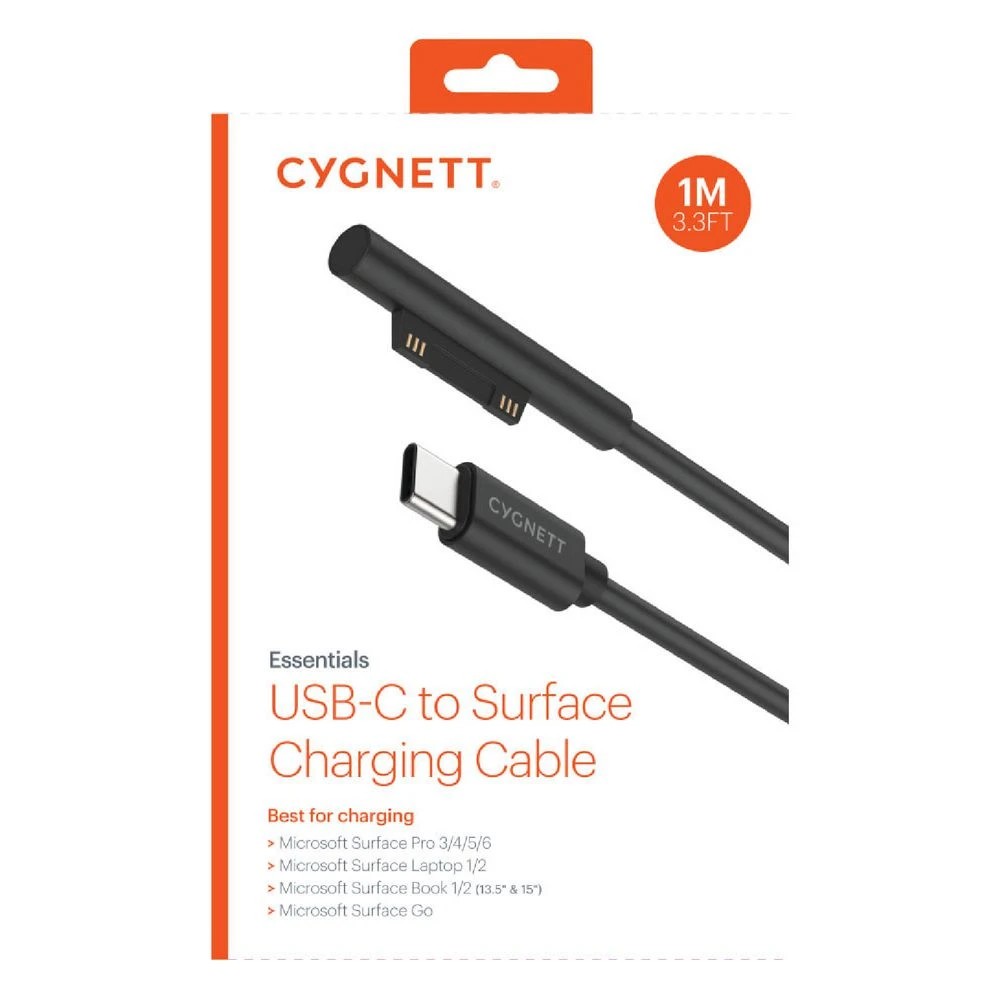 4 Cygnett Essentials USB-C to Surface Cable 1m Black, 4 of 4