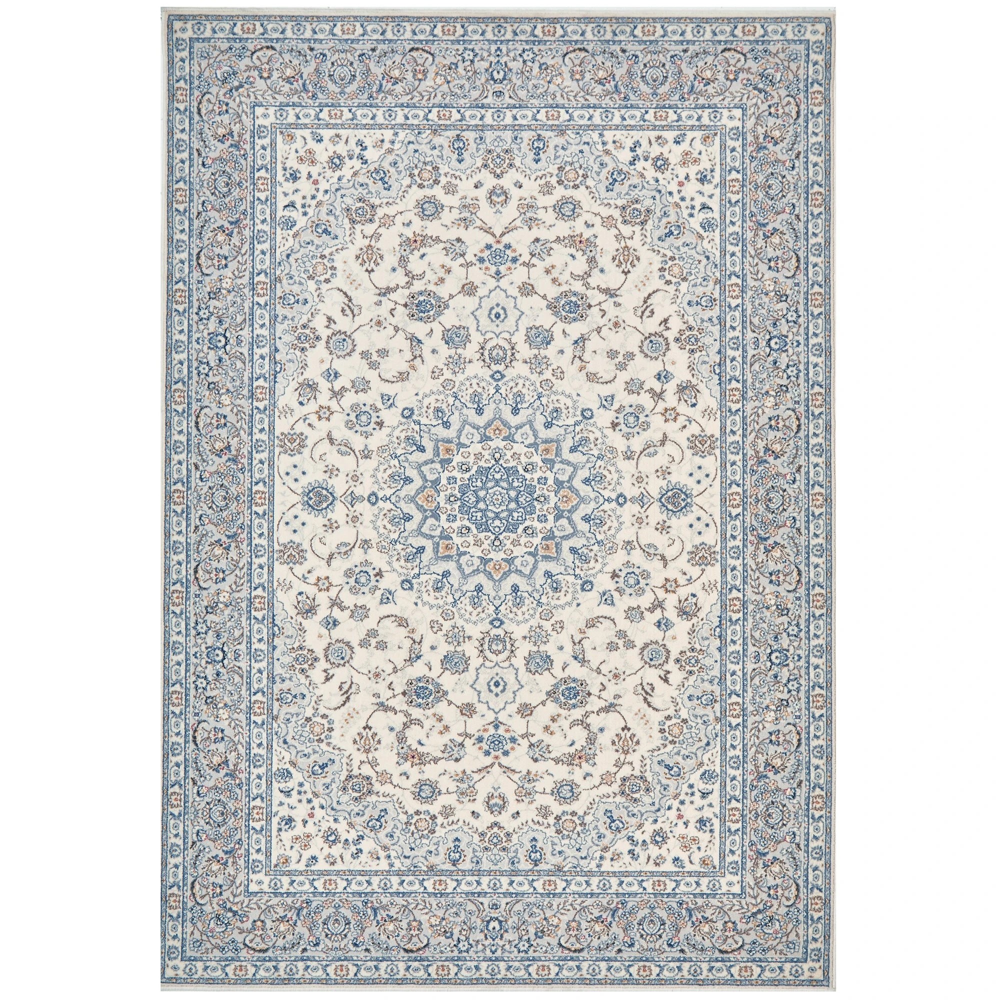 1 Common Ground Rugs Tempo Kashan 230x160cm - Medium NZ Wool Rug - White, 1 of 6
