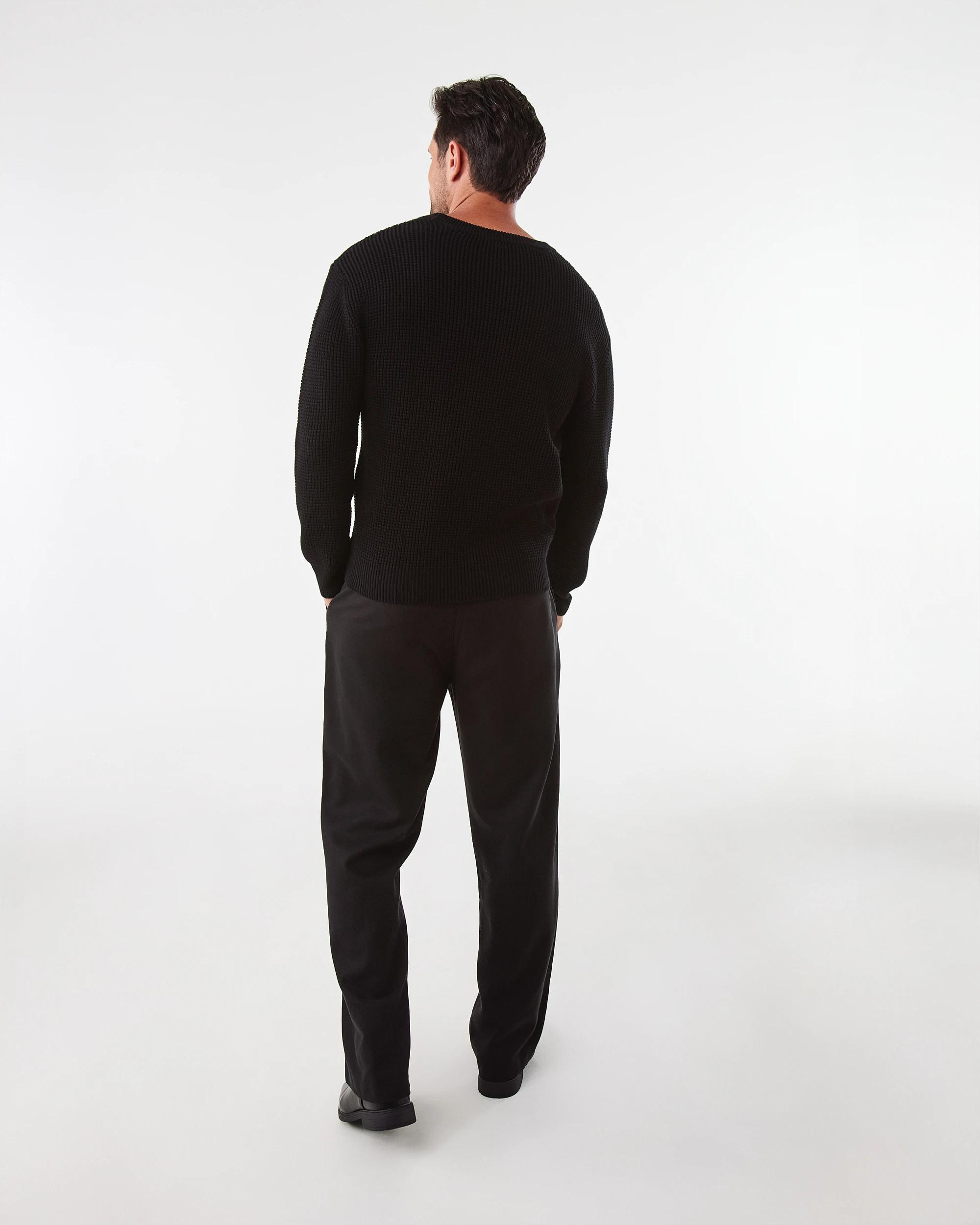 4 Waffle Knit Jumper Black, 4 of 7