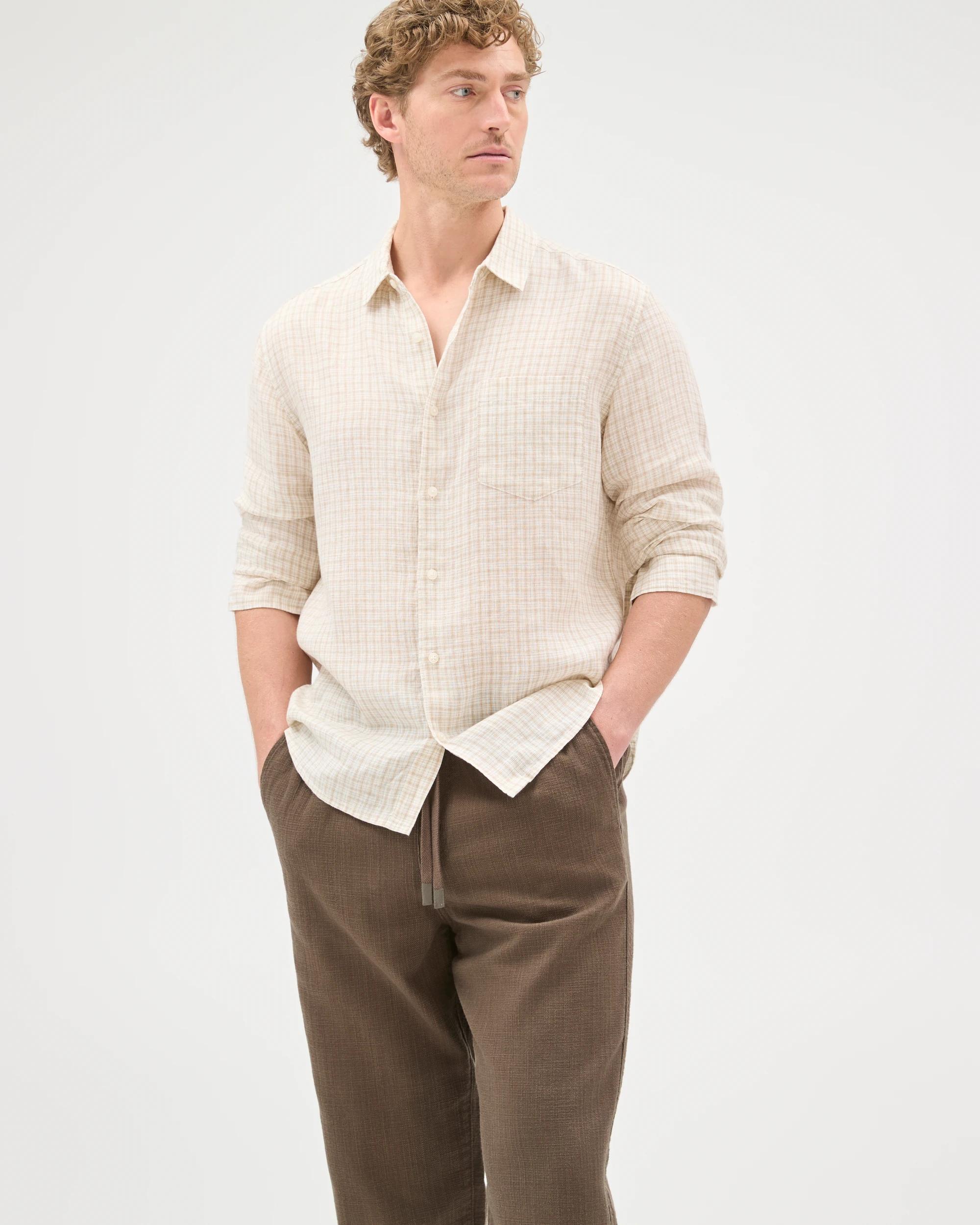 5 Target Man Australian Cotton Elastic Waistband Relaxed Textured Pants TRUFFLE, 5 of 7