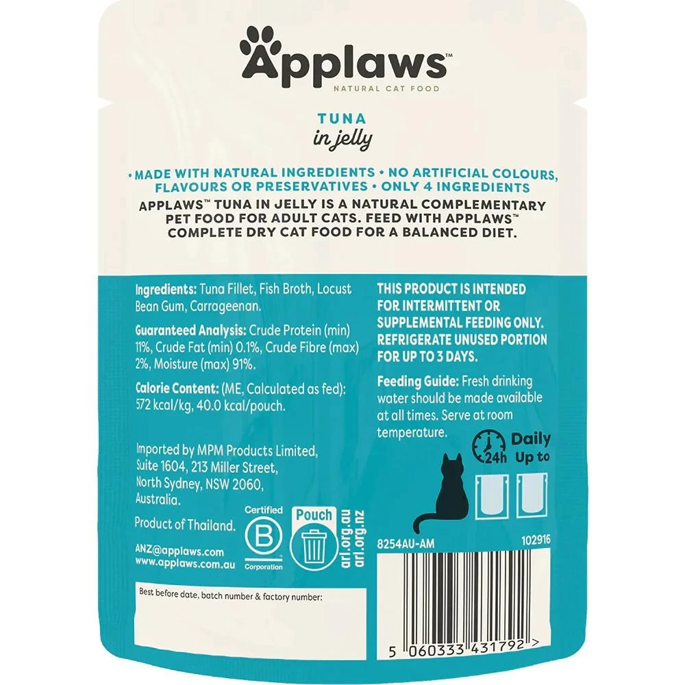 2 Applaws Cat Jelly Pouch - Tuna Wholemeat 70g 16pc, 2 of 2