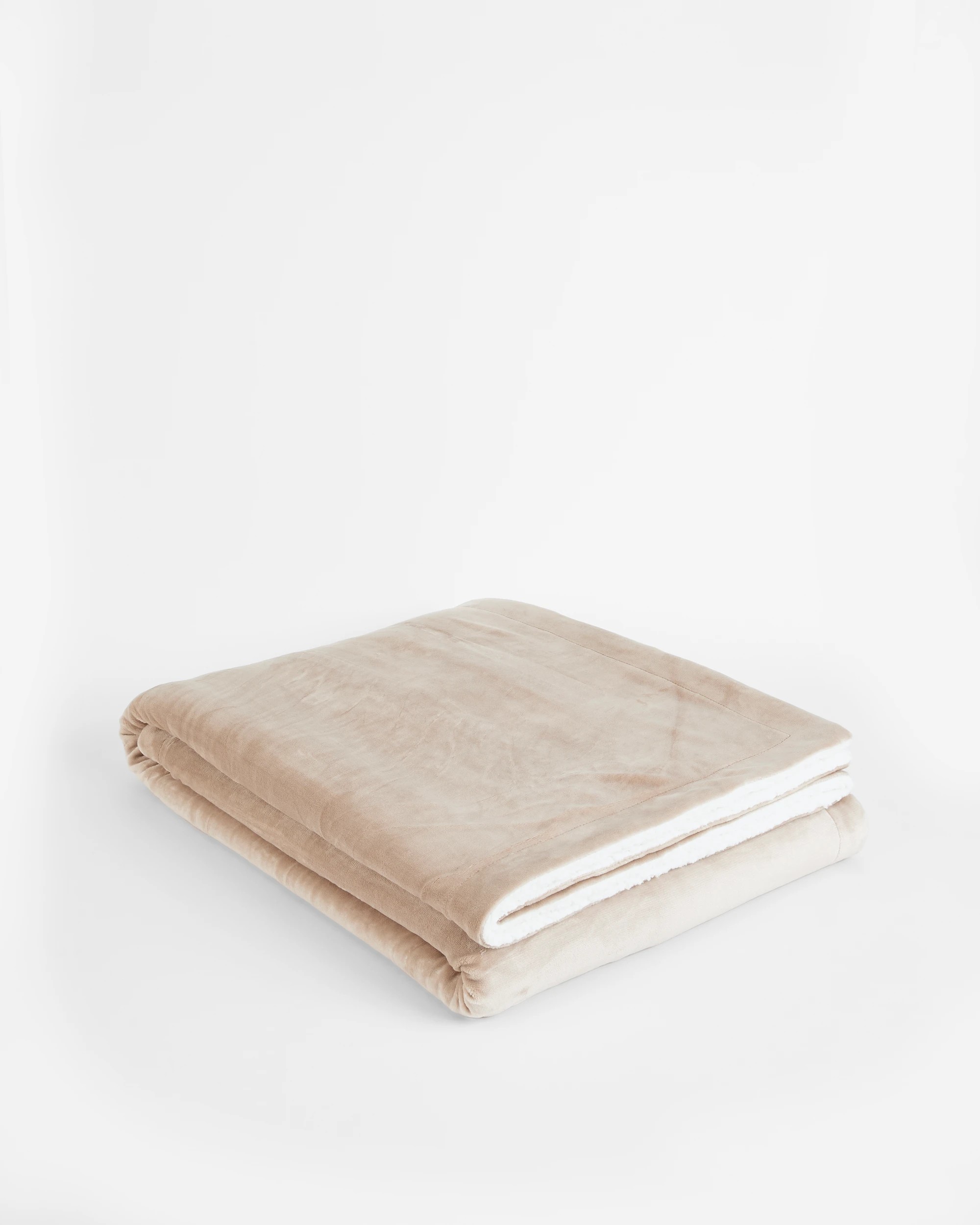 1 Target Ruby Fleece Sherpa Blanket - Double Bed - Natural, 1 of 2