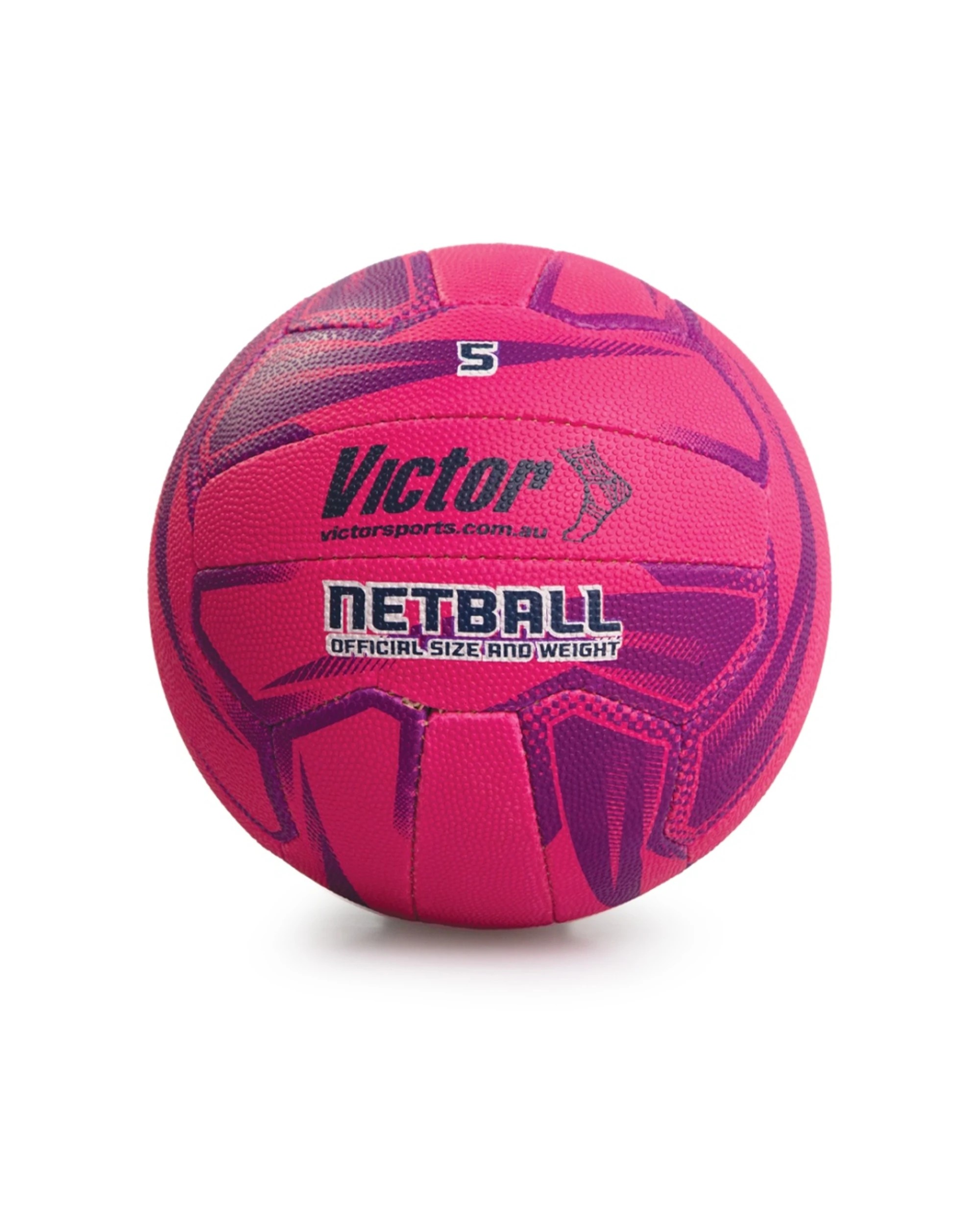 1 Victor Sports Pro Netball Synthetic Rubber Training Ball Durable Size 5 - Pink, 1 of 2