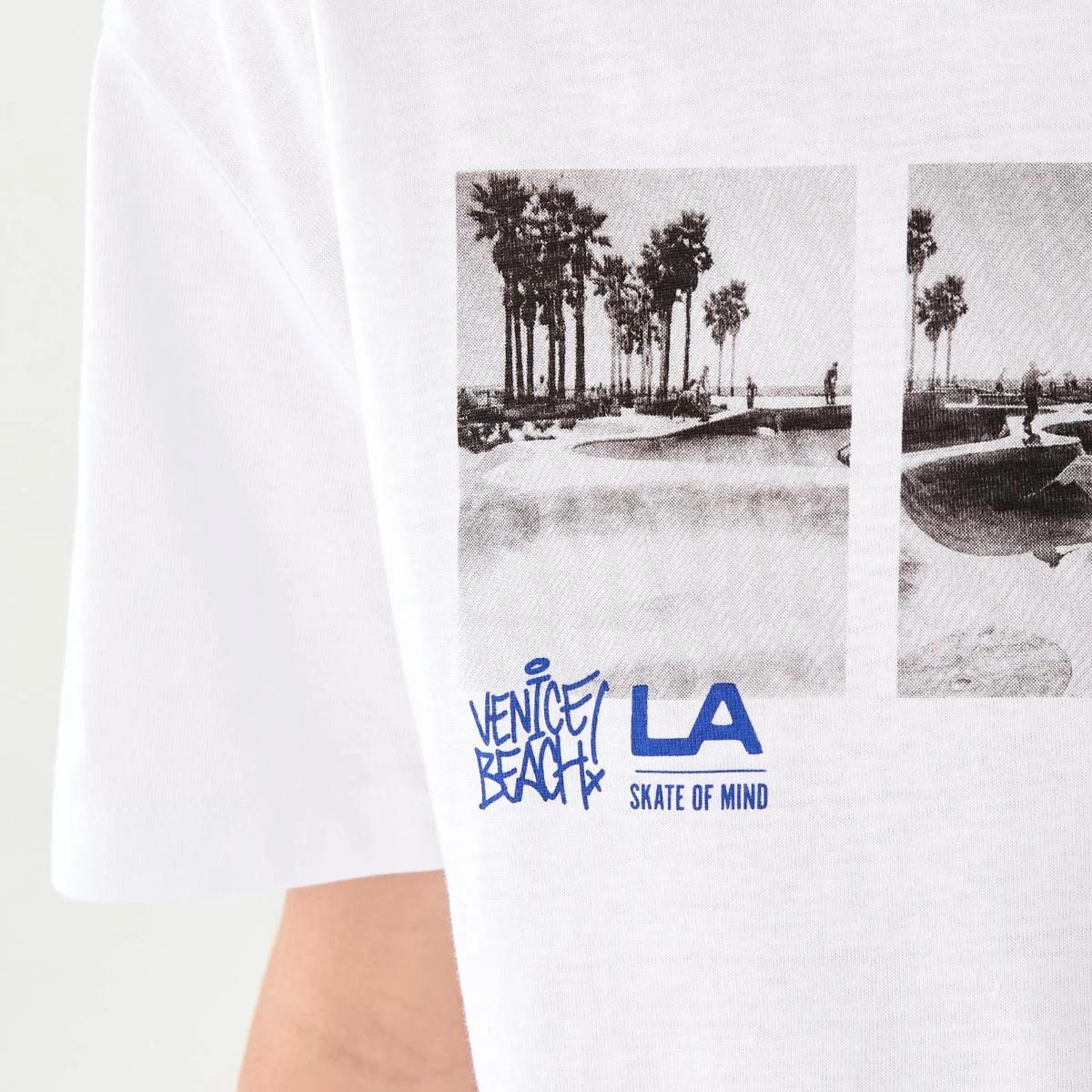 4 Short Sleeve Graphic Print T-shirt LA SKATE OF MIND WHITE, 4 of 7