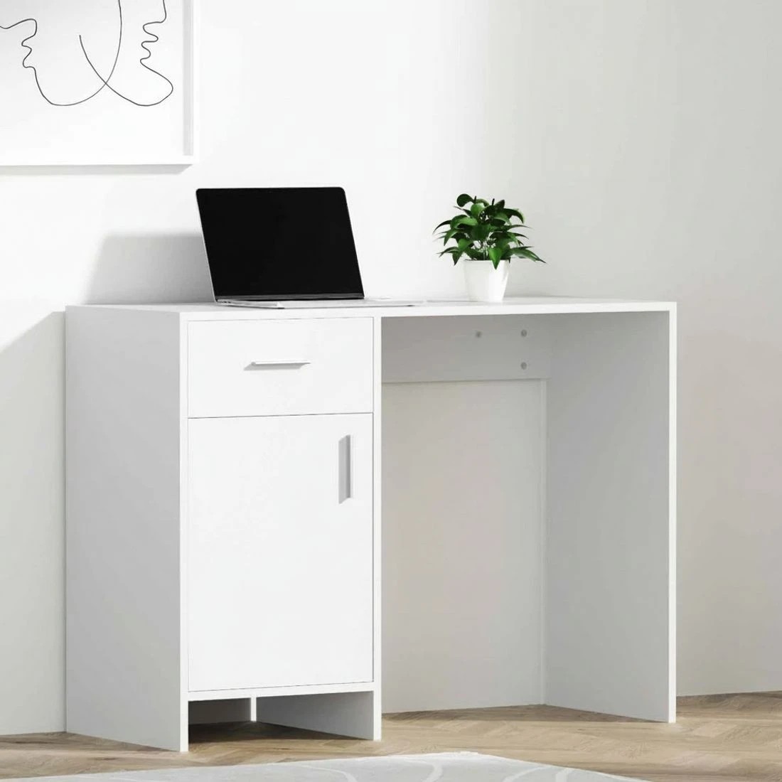 3 Artiss Computer Desk Drawer Cabinet  100CM - White, 3 of 6