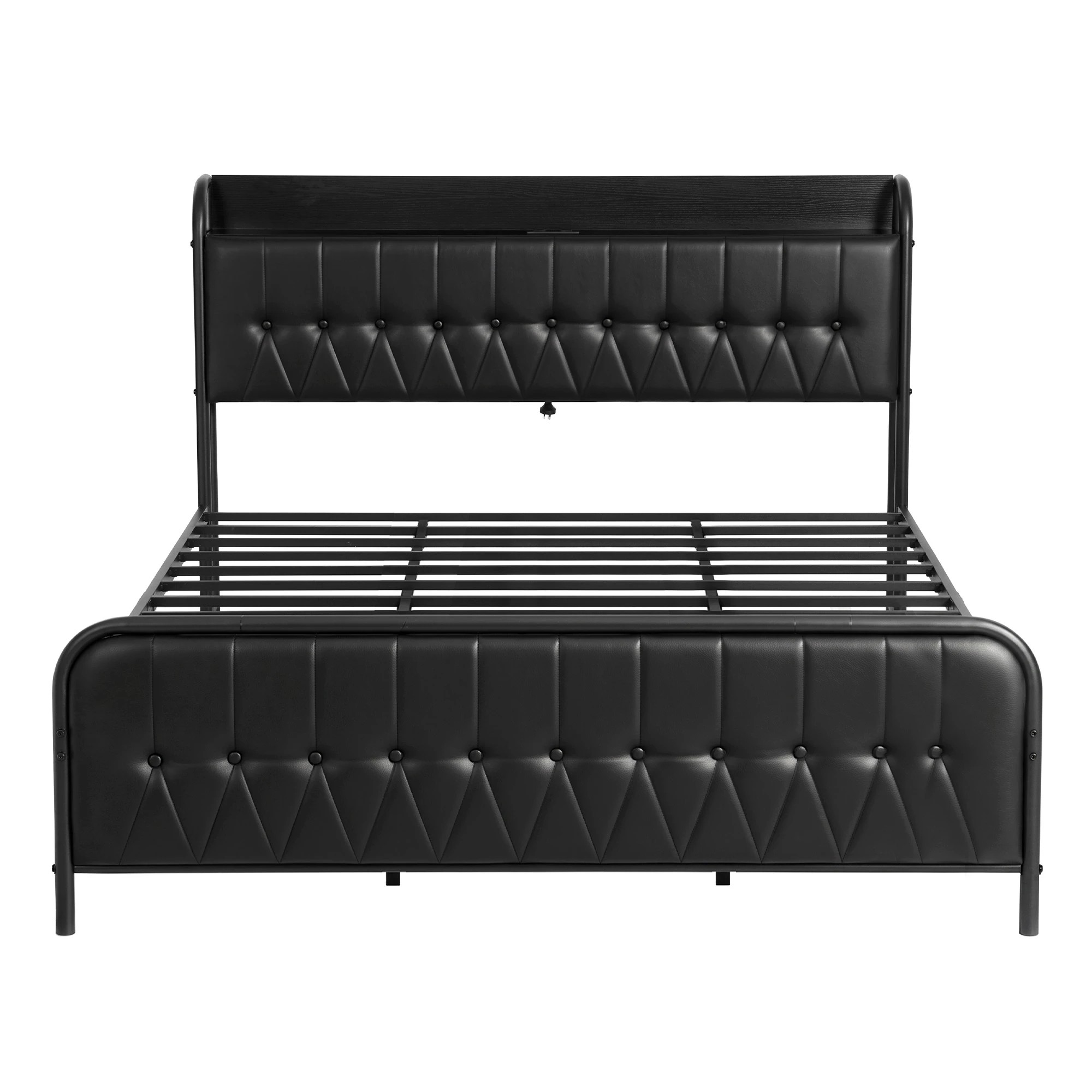 3 Artiss King Bed Frame with Storage Headboard SAA Certified Charging Station - Black, 3 of 10