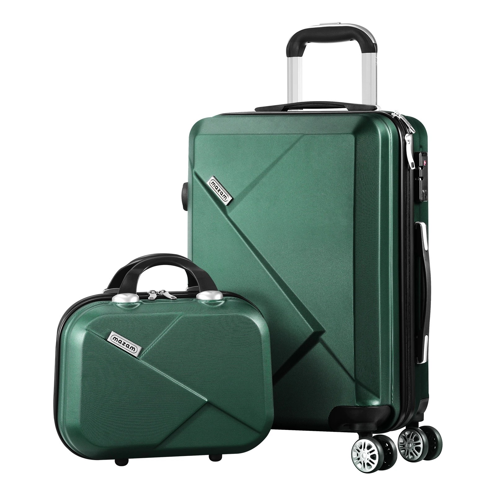 1 Mazam 2PCS Luggage Suitcase Trolley Set - Green, 1 of 7