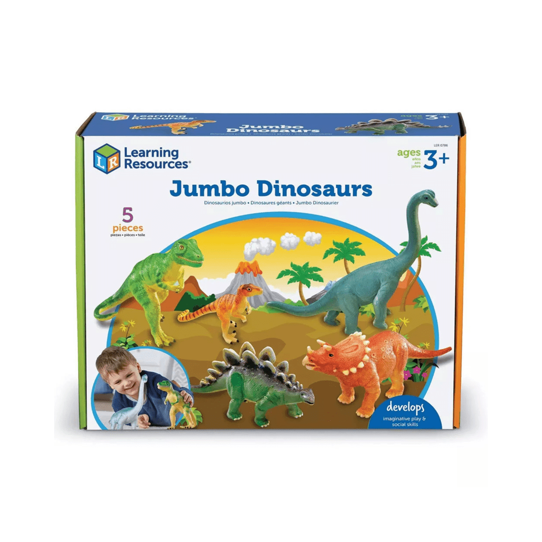 2 Learning Resources Jumbo Dinosaurs Set of 5, 2 of 5