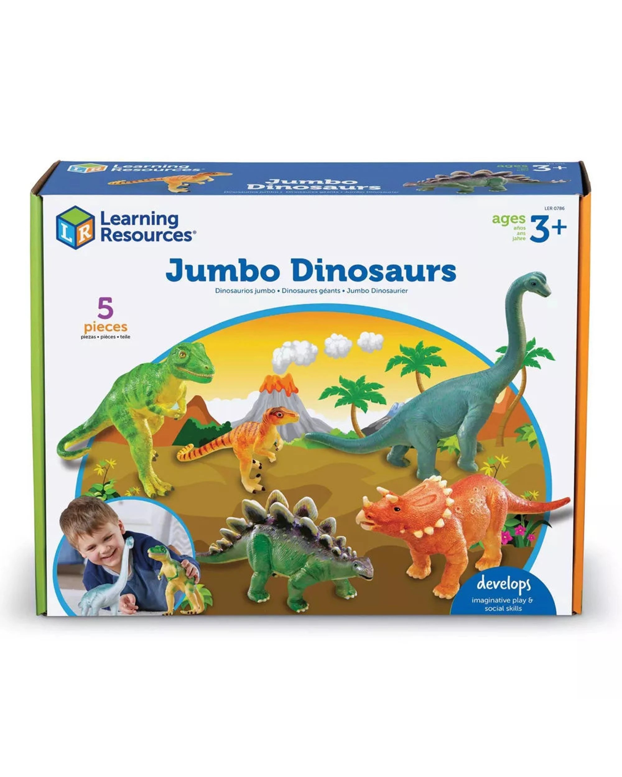 2 Learning Resources Jumbo Dinosaurs Set of 5, 2 of 5