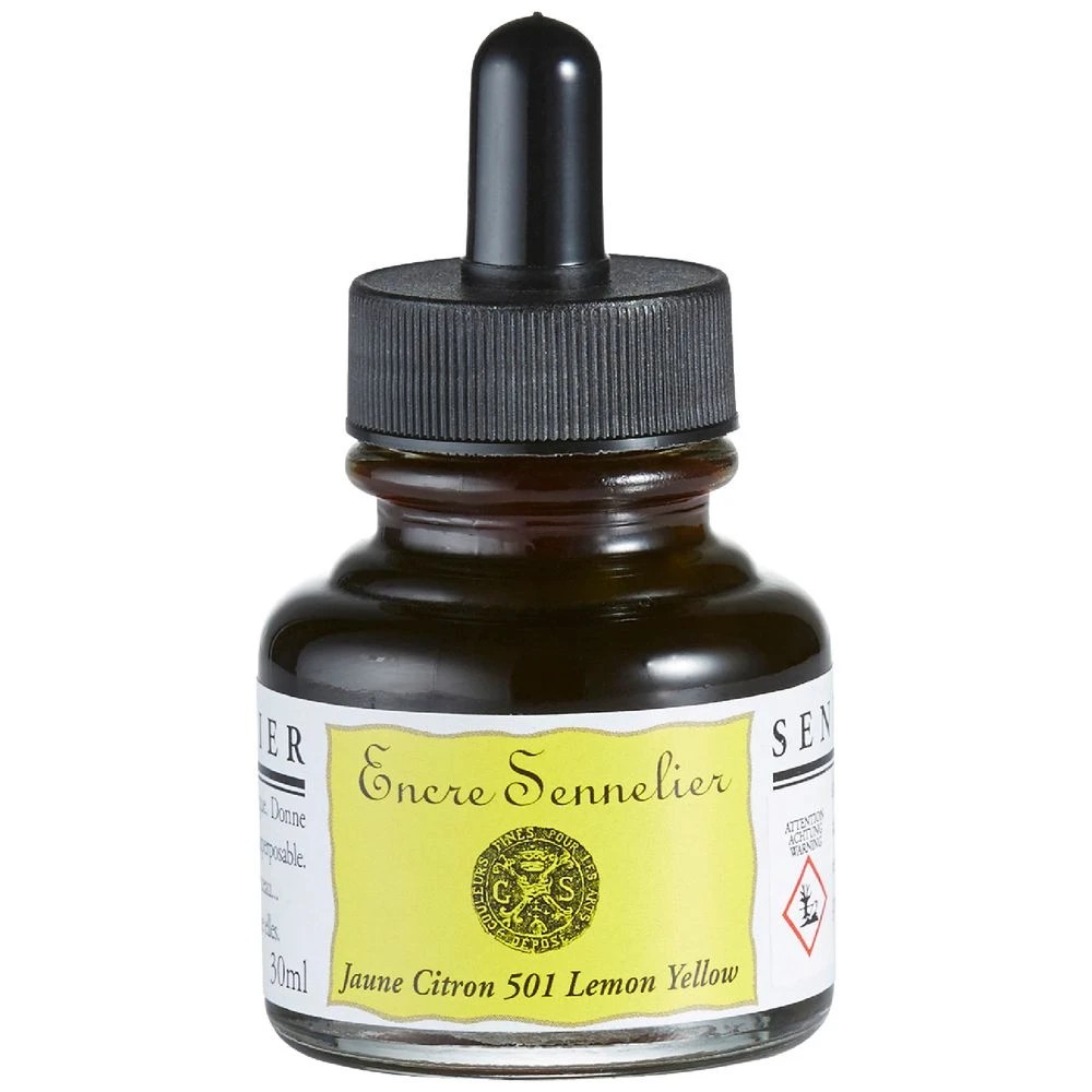 1 Sennelier Encre Drawing Ink 30mL Lemon Yellow, 1 of 2