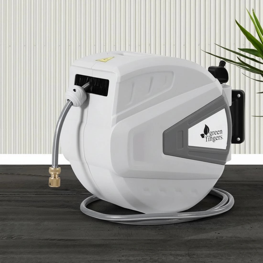 5 Green Fingers 30M Water Hose Reel Retractable Auto Rewind Wall Mount Garden Spray Gun - Multi, 5 of 5