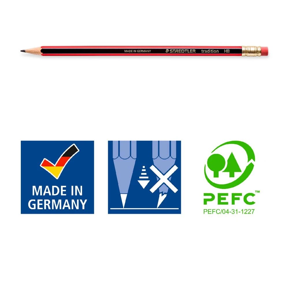 4 Staedtler Tradition Eraser Tip Graphite Pencil HB, 4 of 5