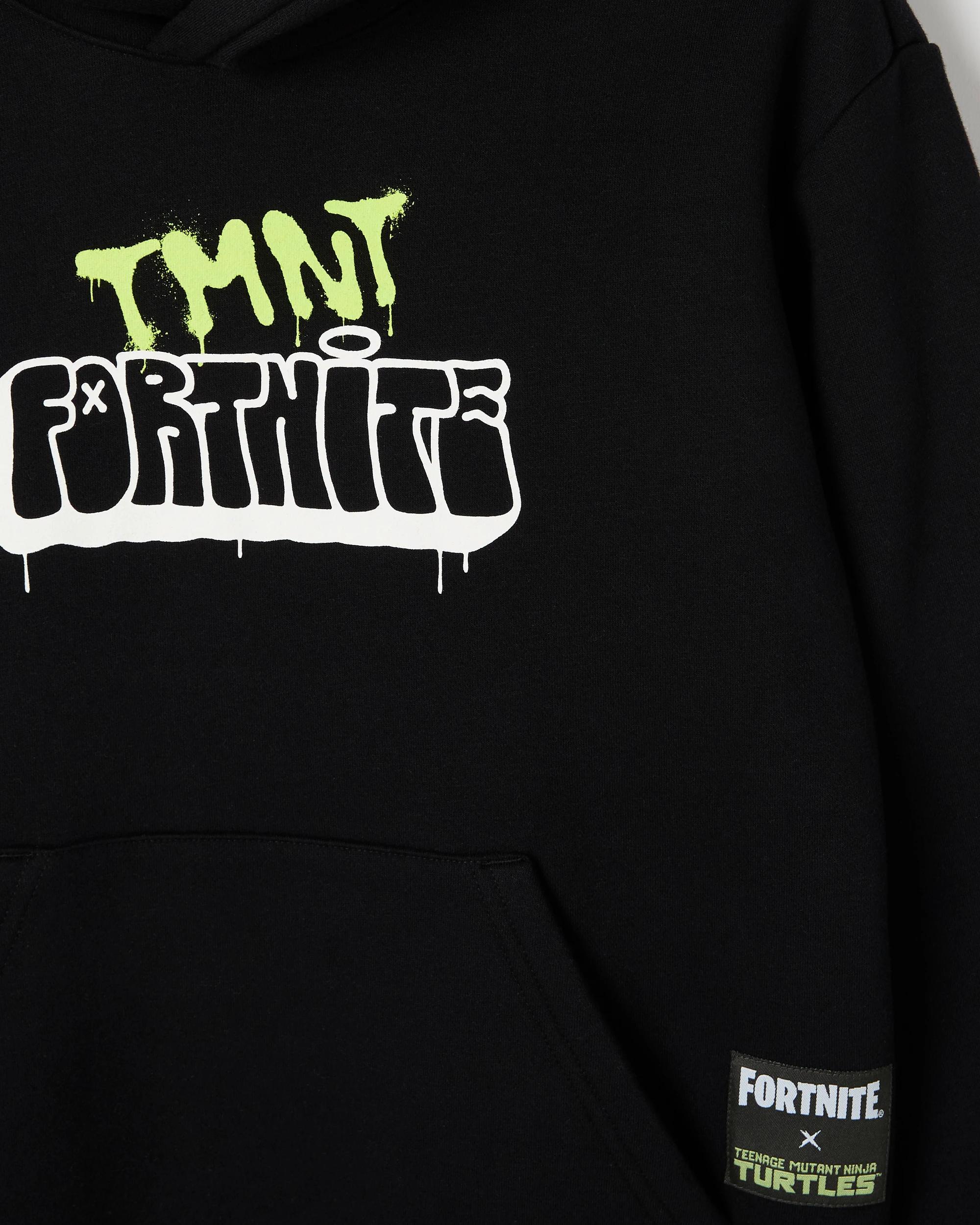 2 Teenage Mutant Ninja Turtles/Fortnite Australian Cotton Blend Popover Hoodie BLACK, 2 of 3