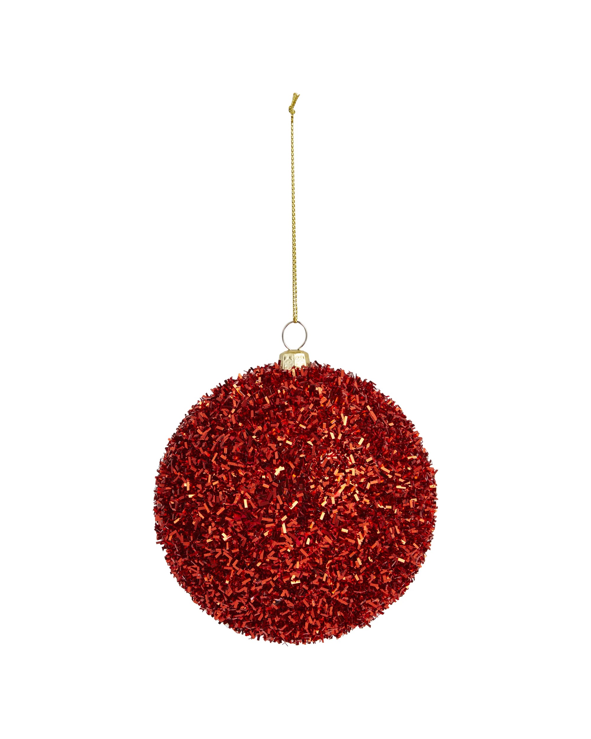 4 9 Pack 10cm Pink Candy Tinsel Baubles, 4 of 5